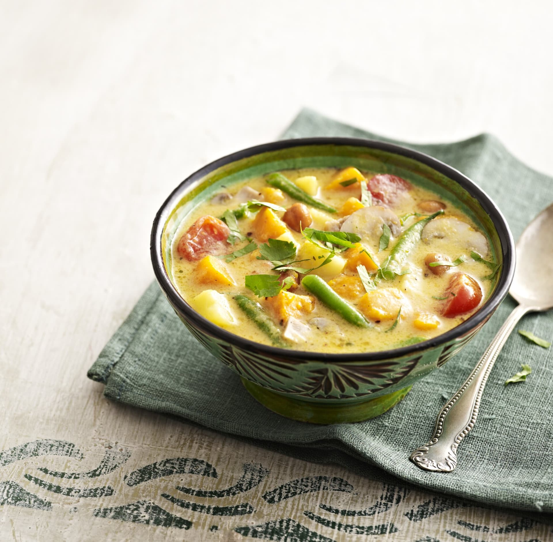 Grünes Curry mit Kürbis