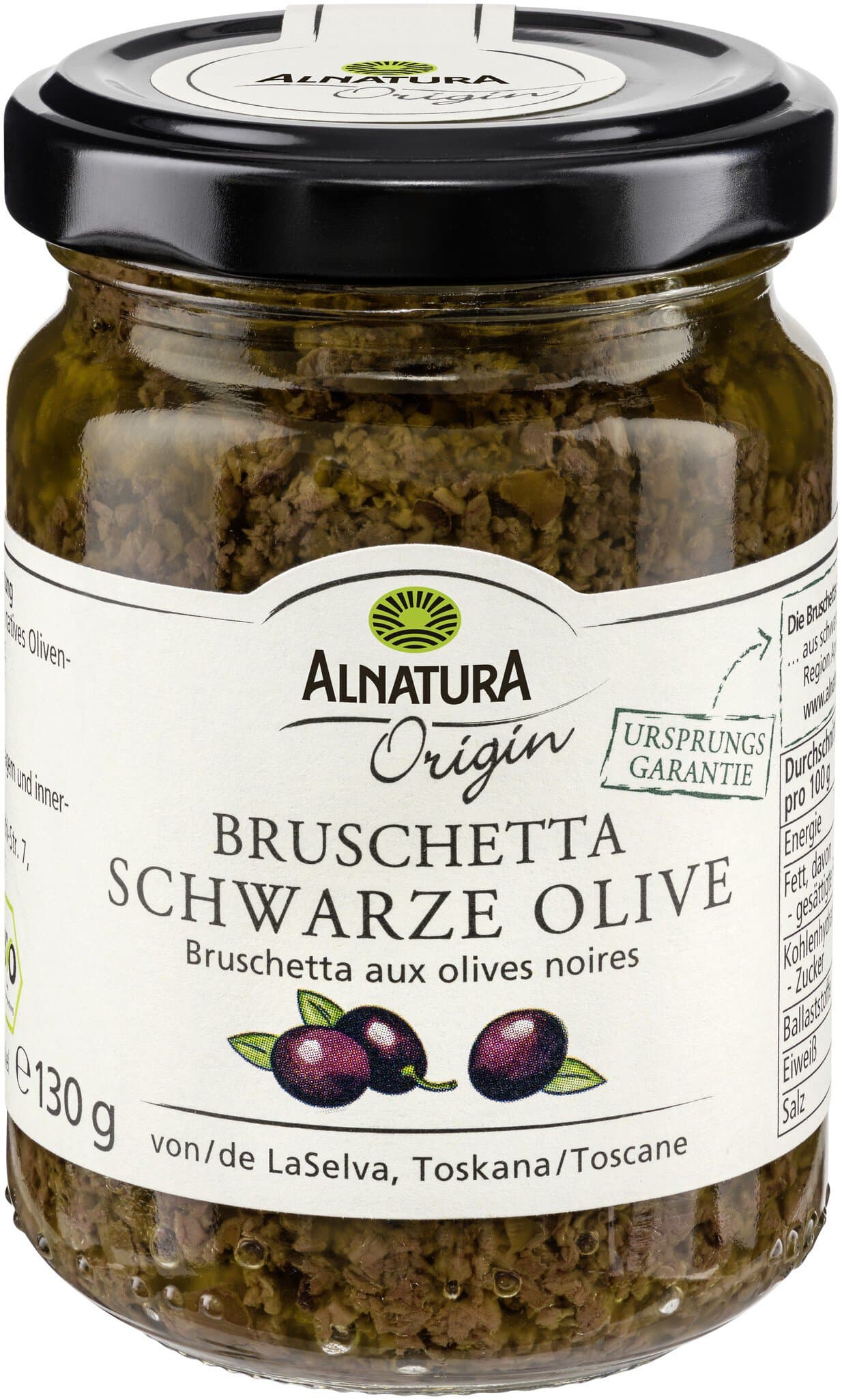 Alnatura Origin Origin Würzpaste Bruschetta schwarze Olive