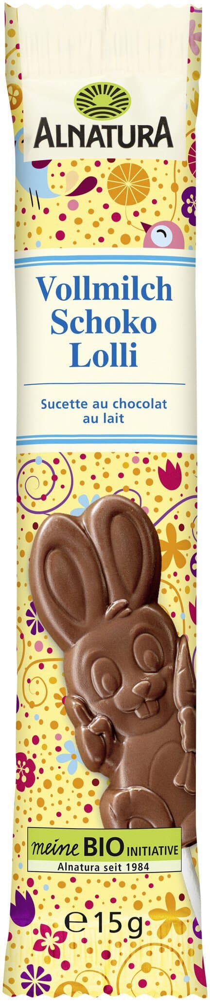 Alnatura Vollmilch-Osterhase-Schoko-Lolli