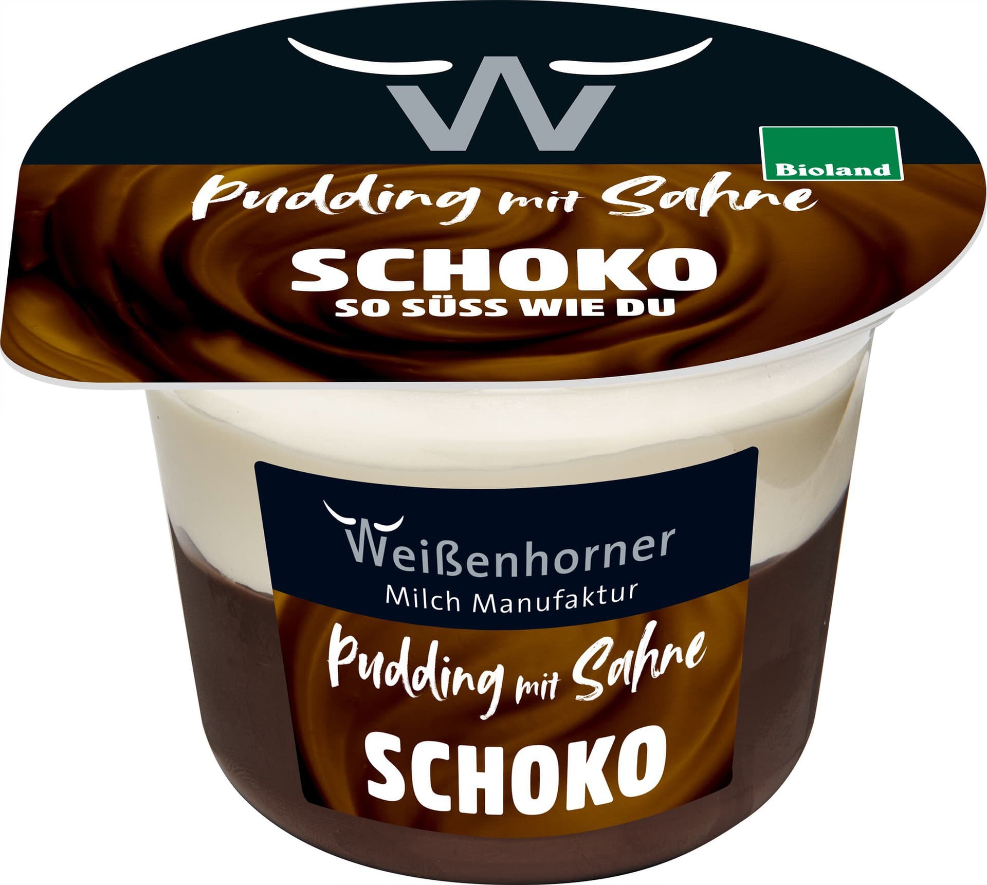 Weißenhorner Schoko Pudding mit Sahnetopping