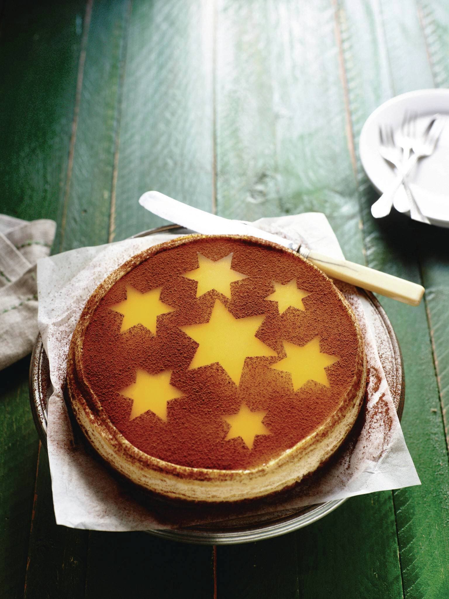 Spekulatius-Cheesecake mit Orangengelee