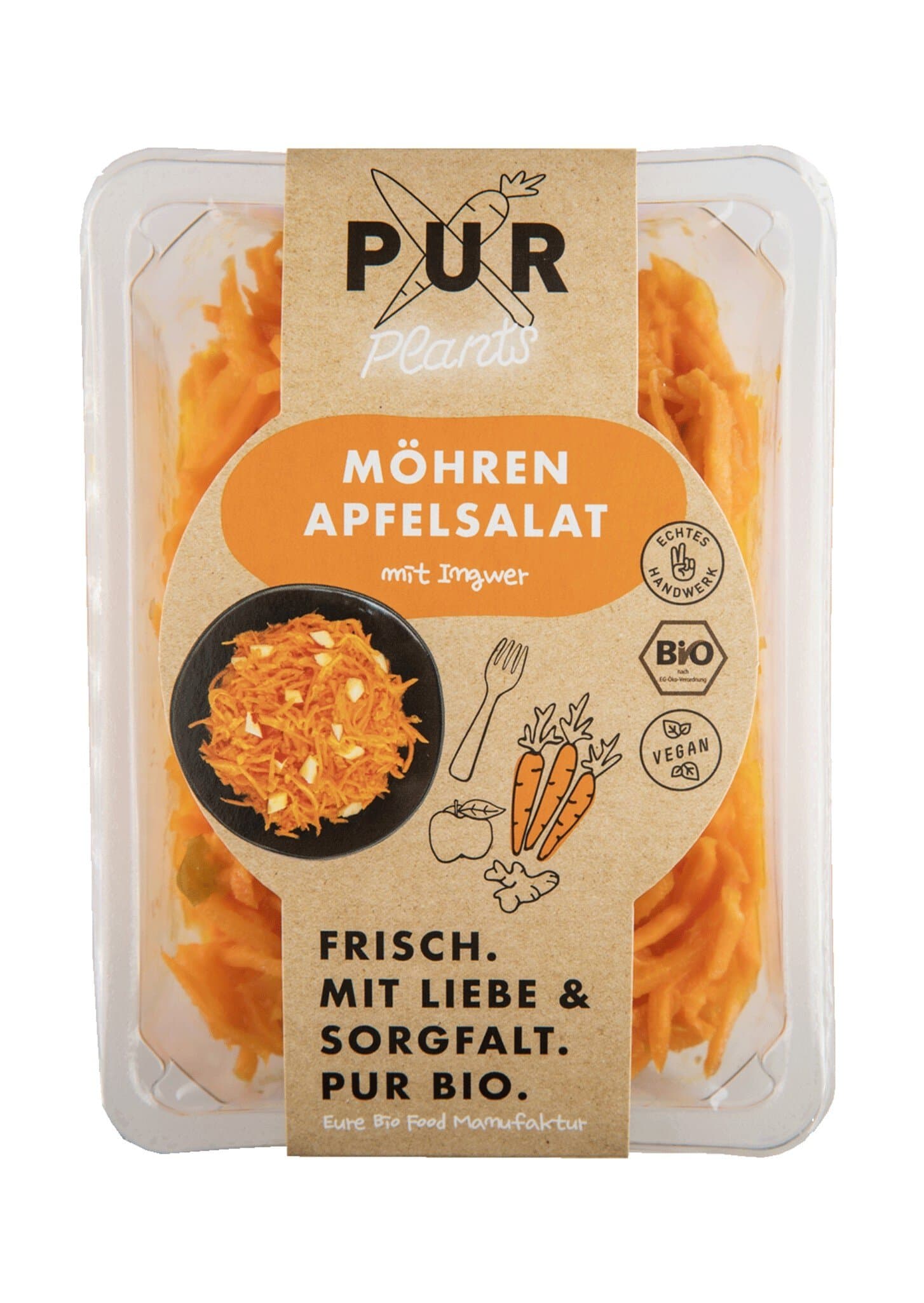 PUR Möhren-Apfelsalat mit Ingwer