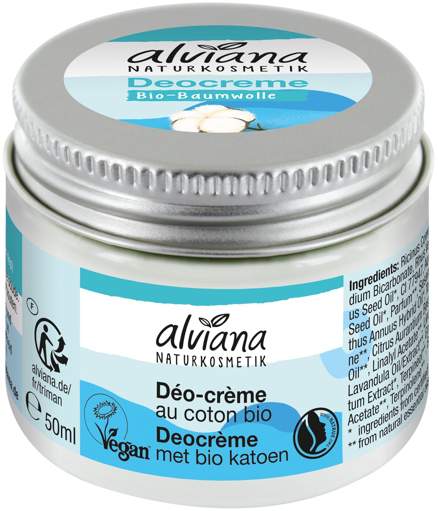 alviana Deocreme mit Bio-Baumwolle