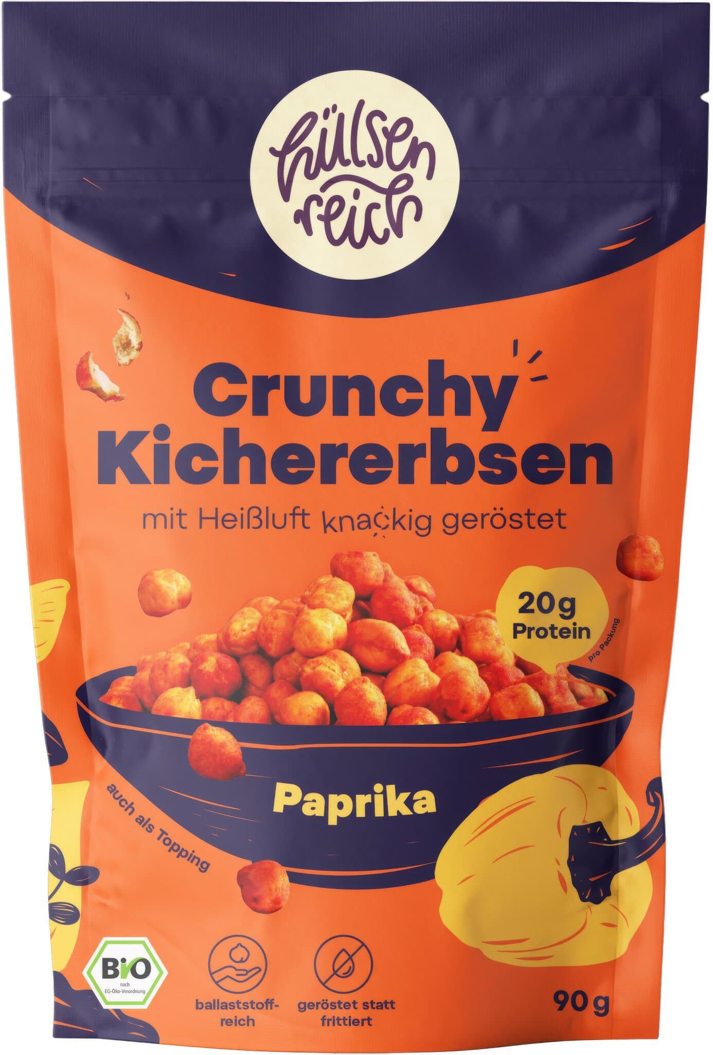Hülsenreich Knabber-Kichererbsen Paprika