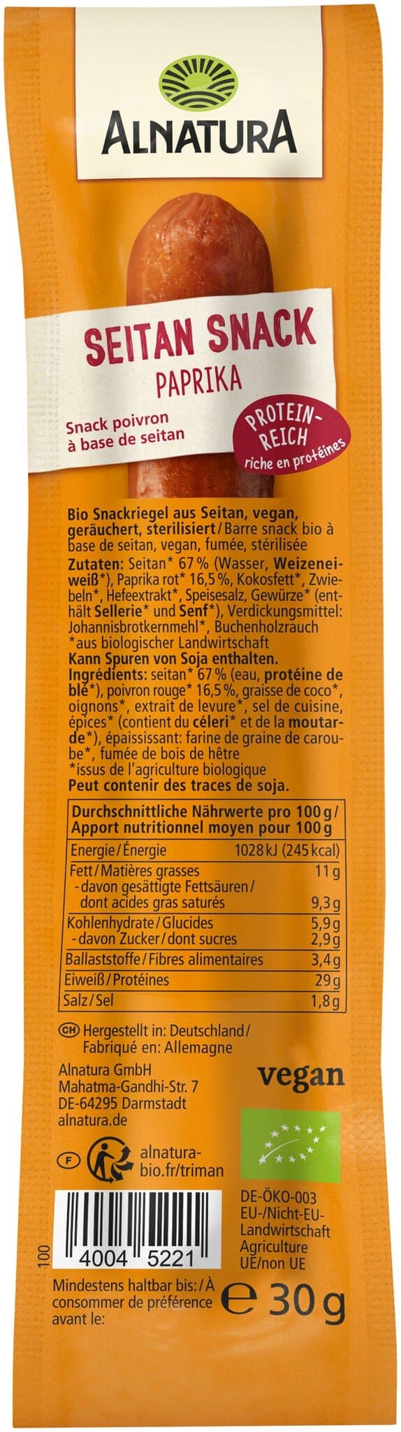 Alnatura Seitan-Snack Paprika
