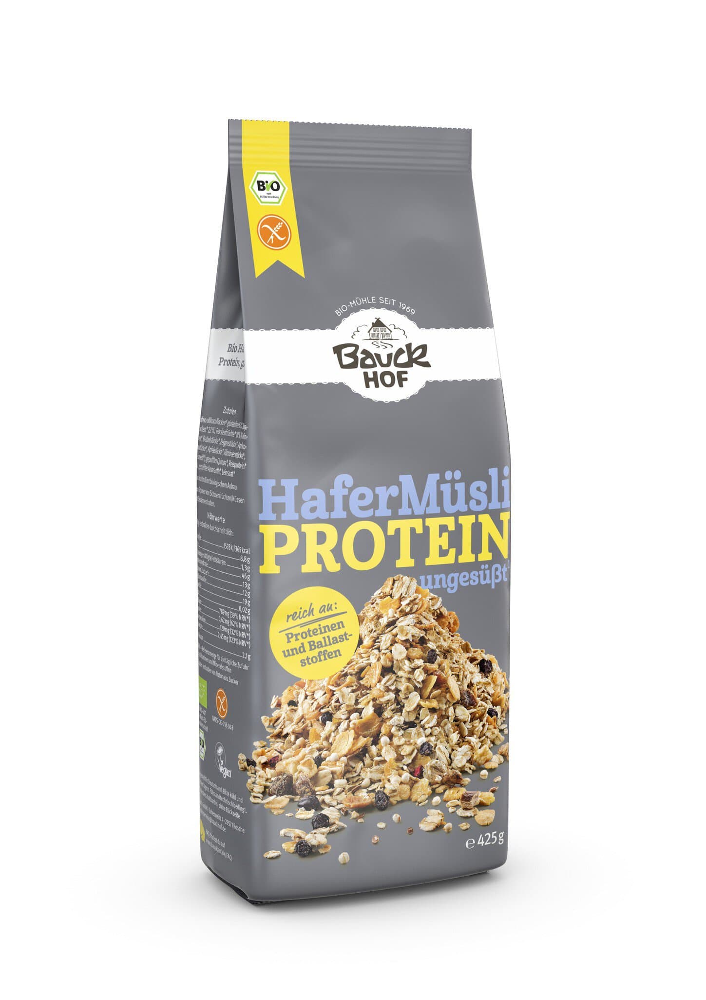 Bauckmühle Hafer Müsli Protein ungesüßt