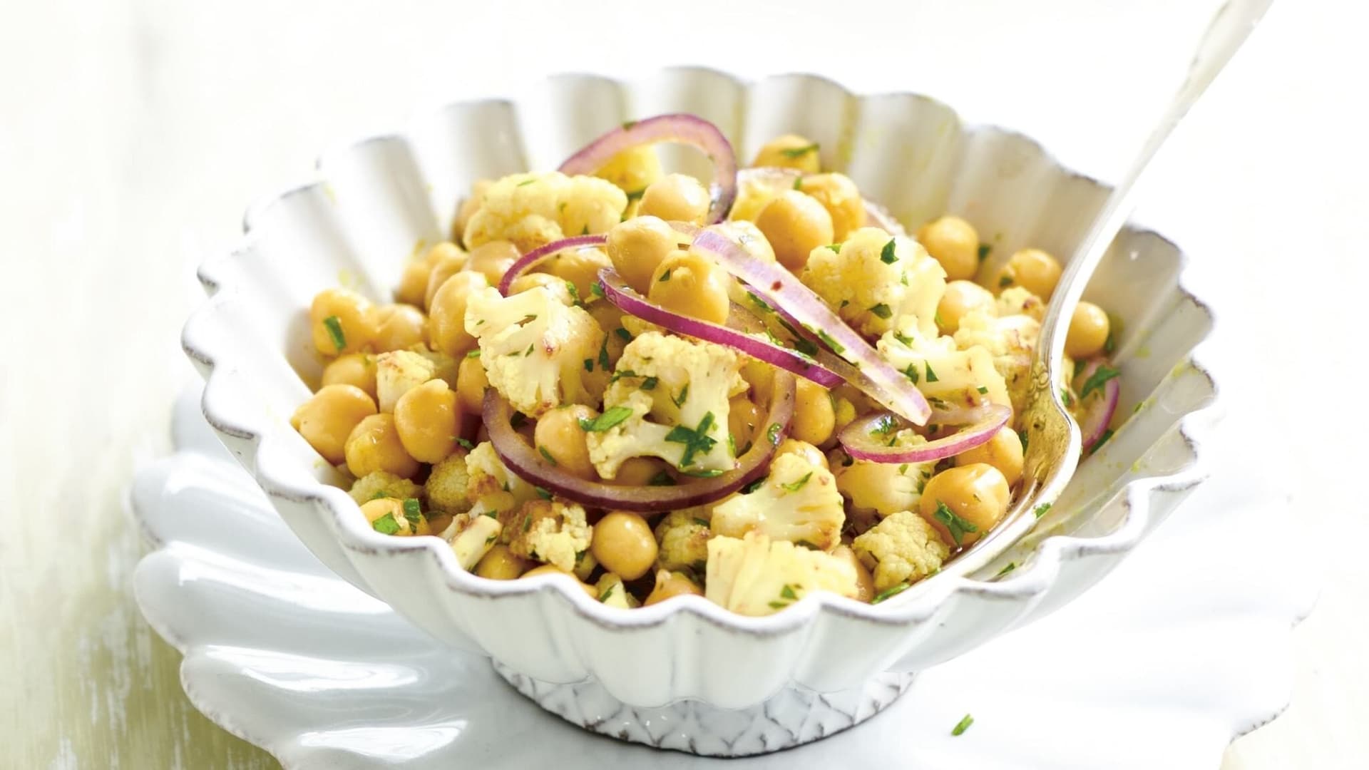 Kichererbsensalat mit Blumenkohl