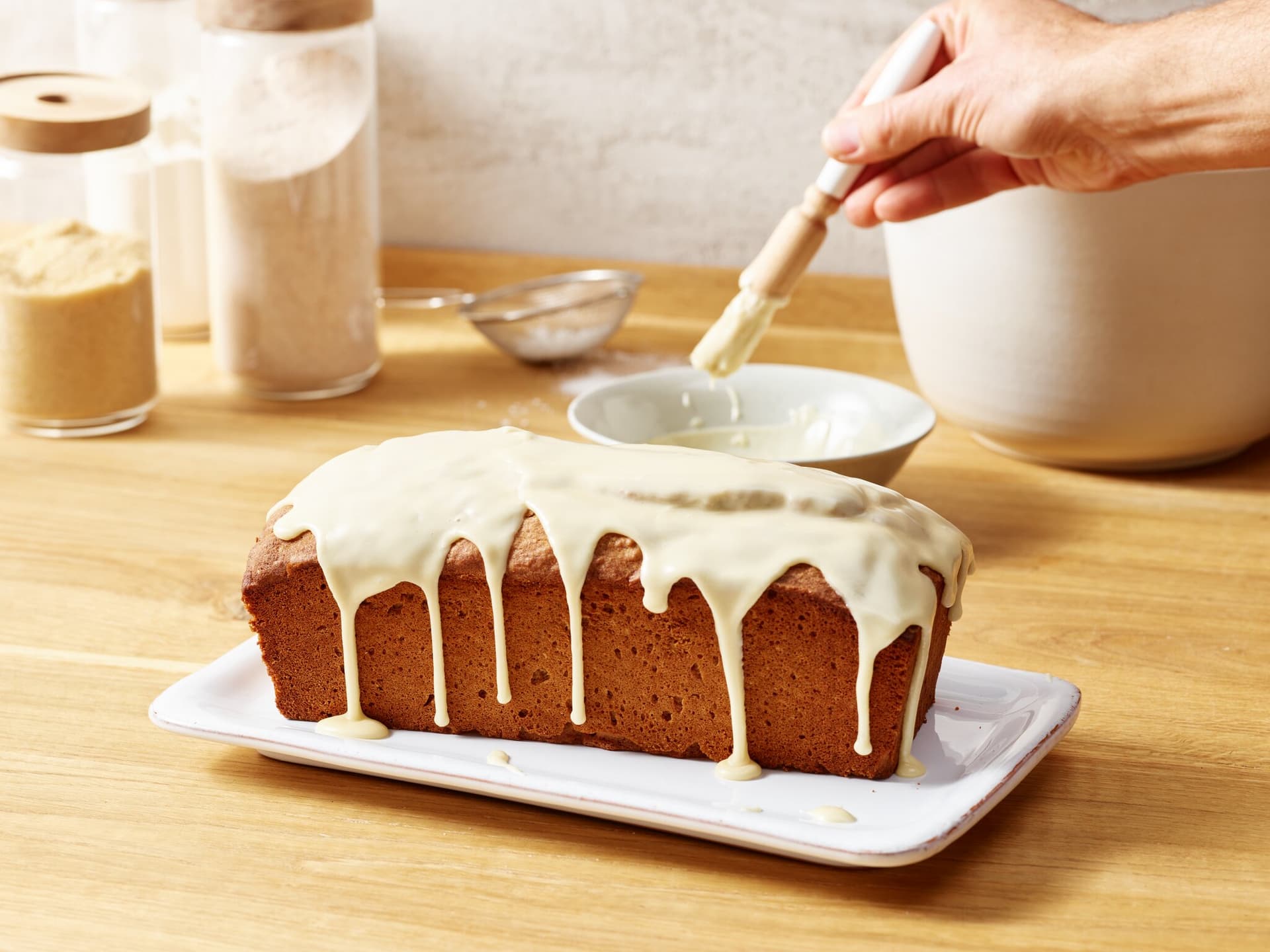 Erdmandelkuchen mit Orangen-Zuckerguss