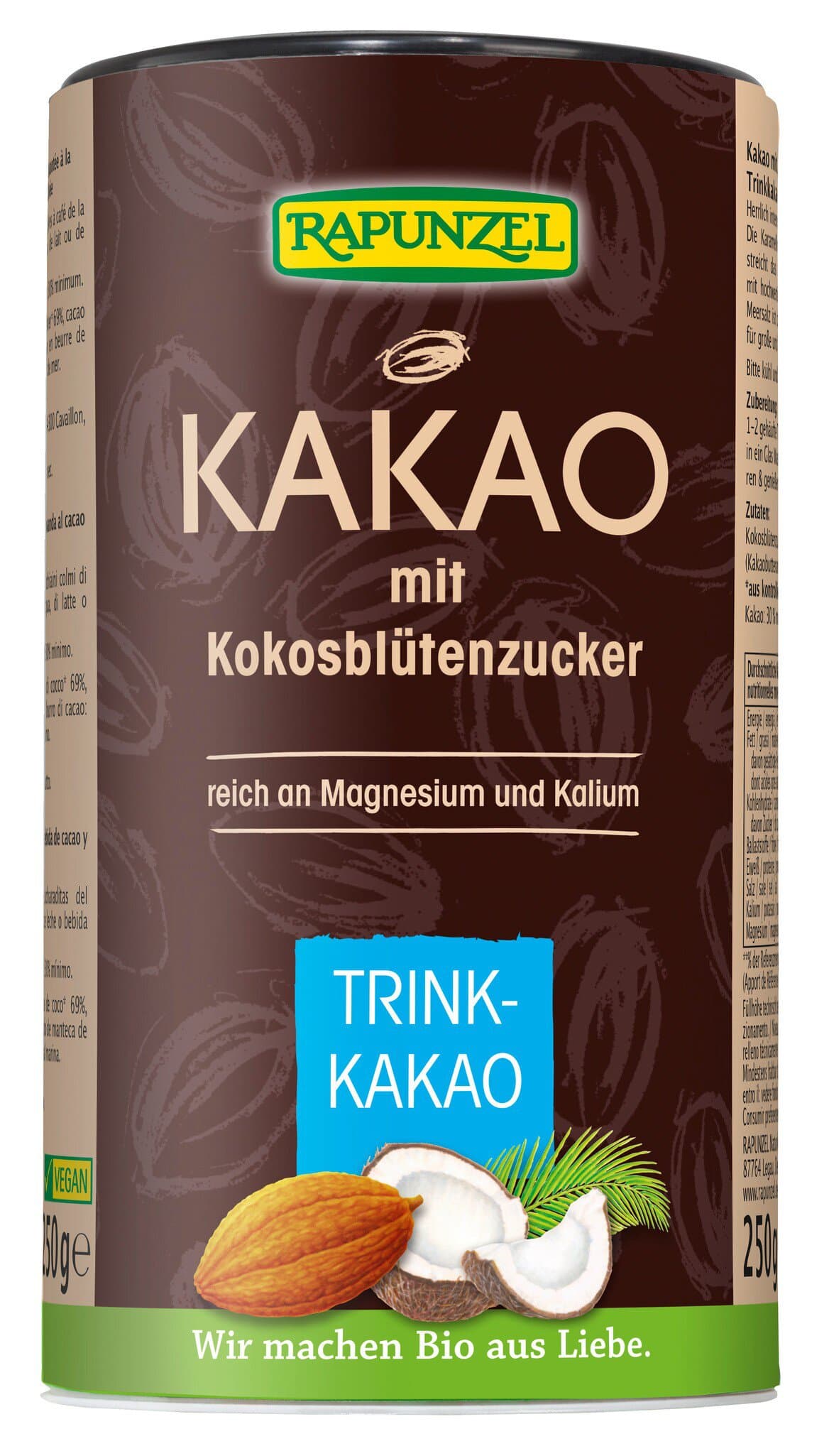 Rapunzel Kakao mit Kokosblütenzucker