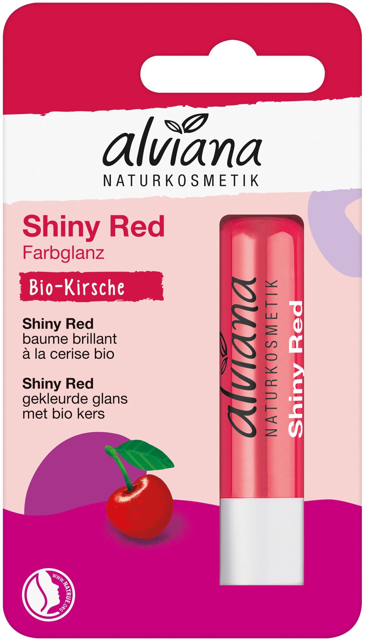 alviana Lippenpflegestift Shiny Red mit Bio-Kirsche
