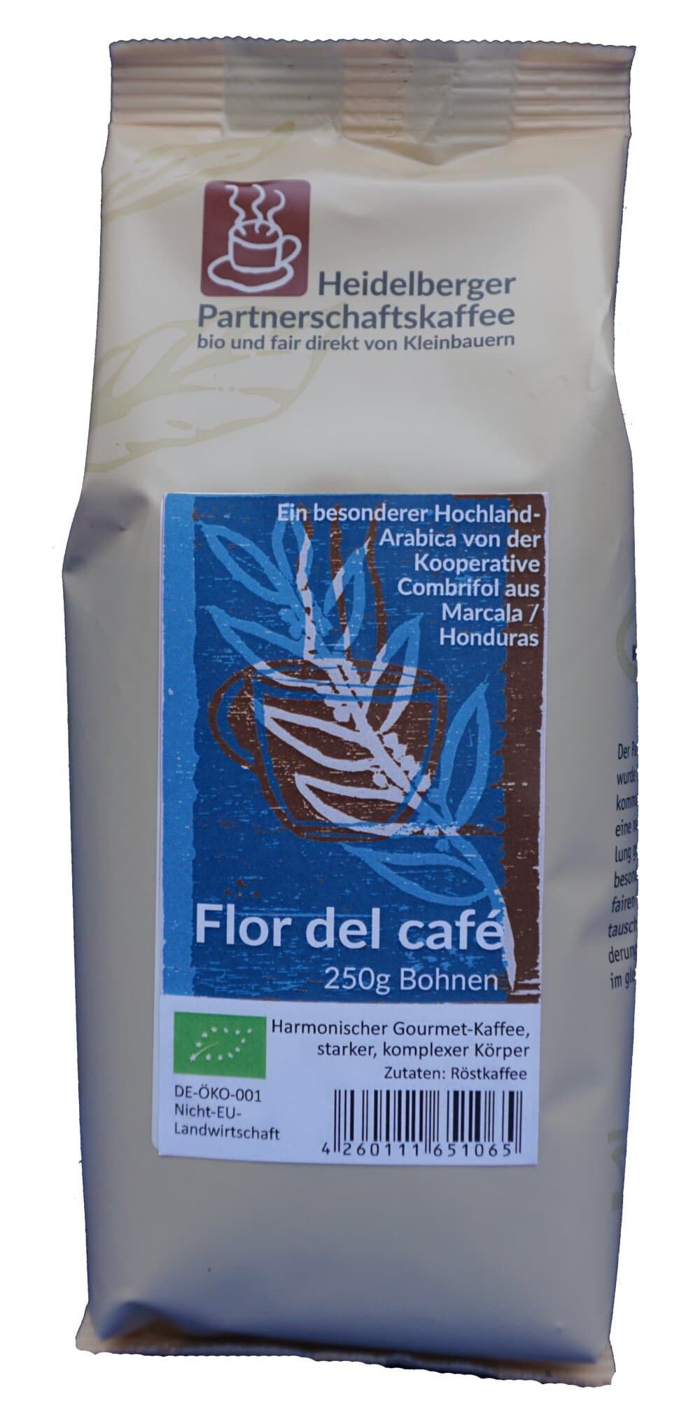 Heidelberger Kaffee Flor del Cafe ganze Bohne 250G