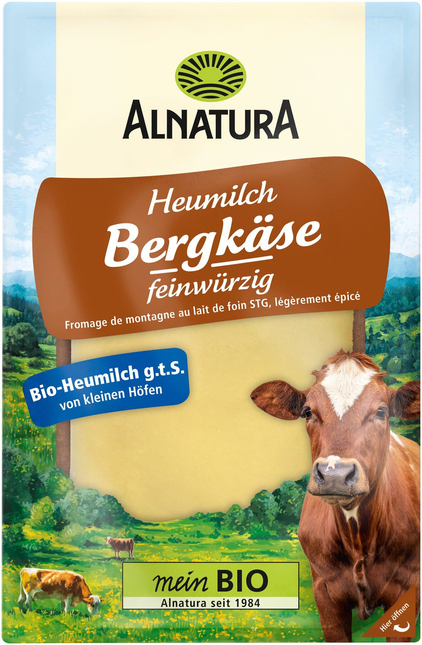 Alnatura Heumilch-Bergkäse in Scheiben
