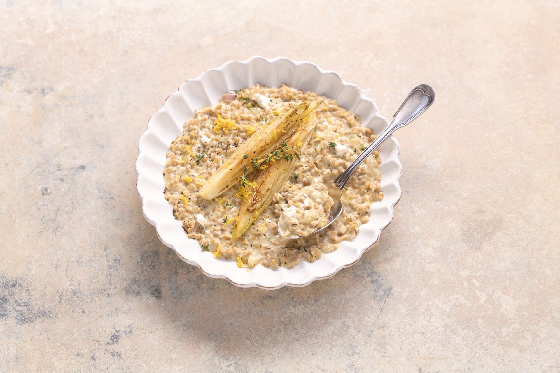 Winterliches Dinkel-Risotto mit Chicorée und Orange