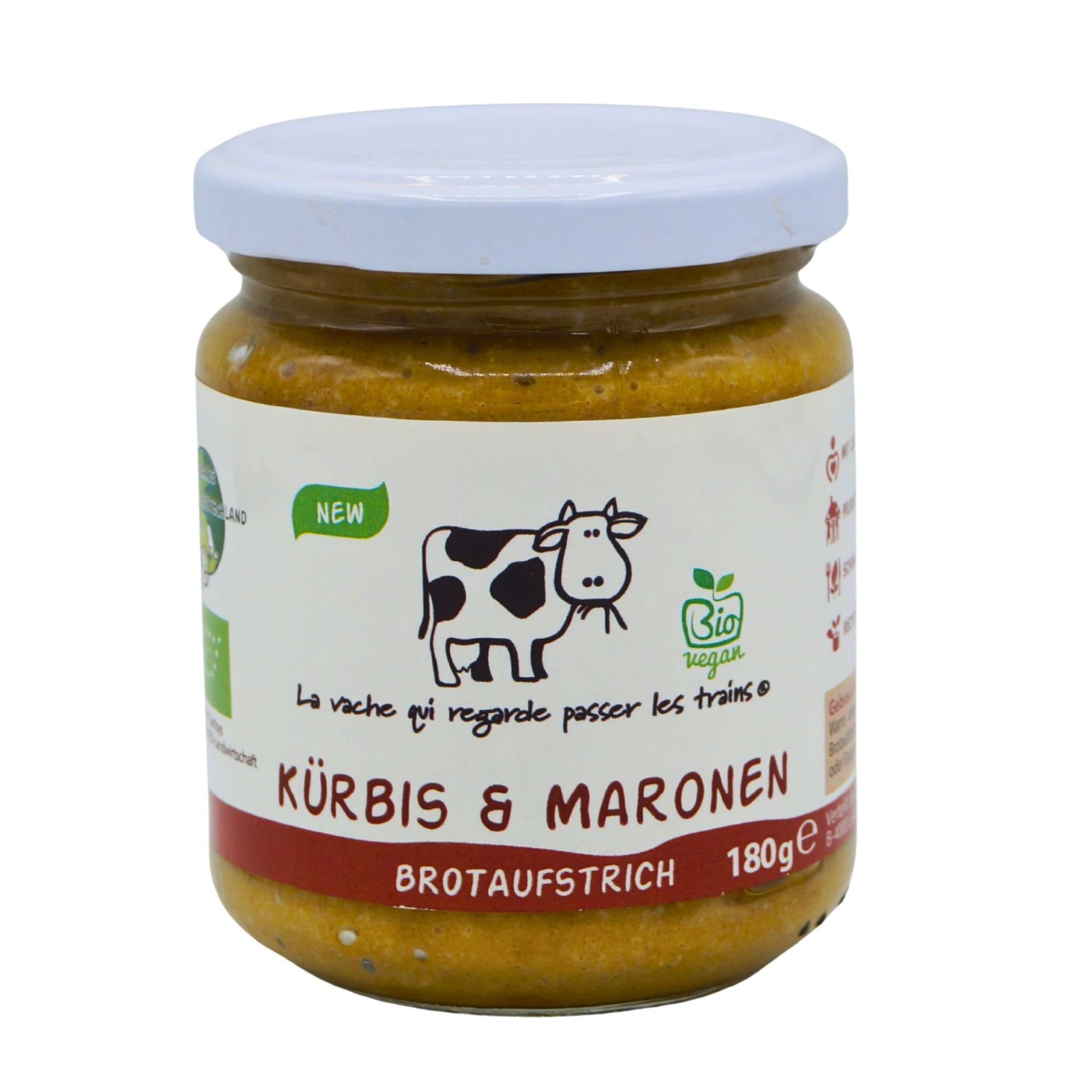 La vache qui regarde Brotaufstrich Kürbis Marone