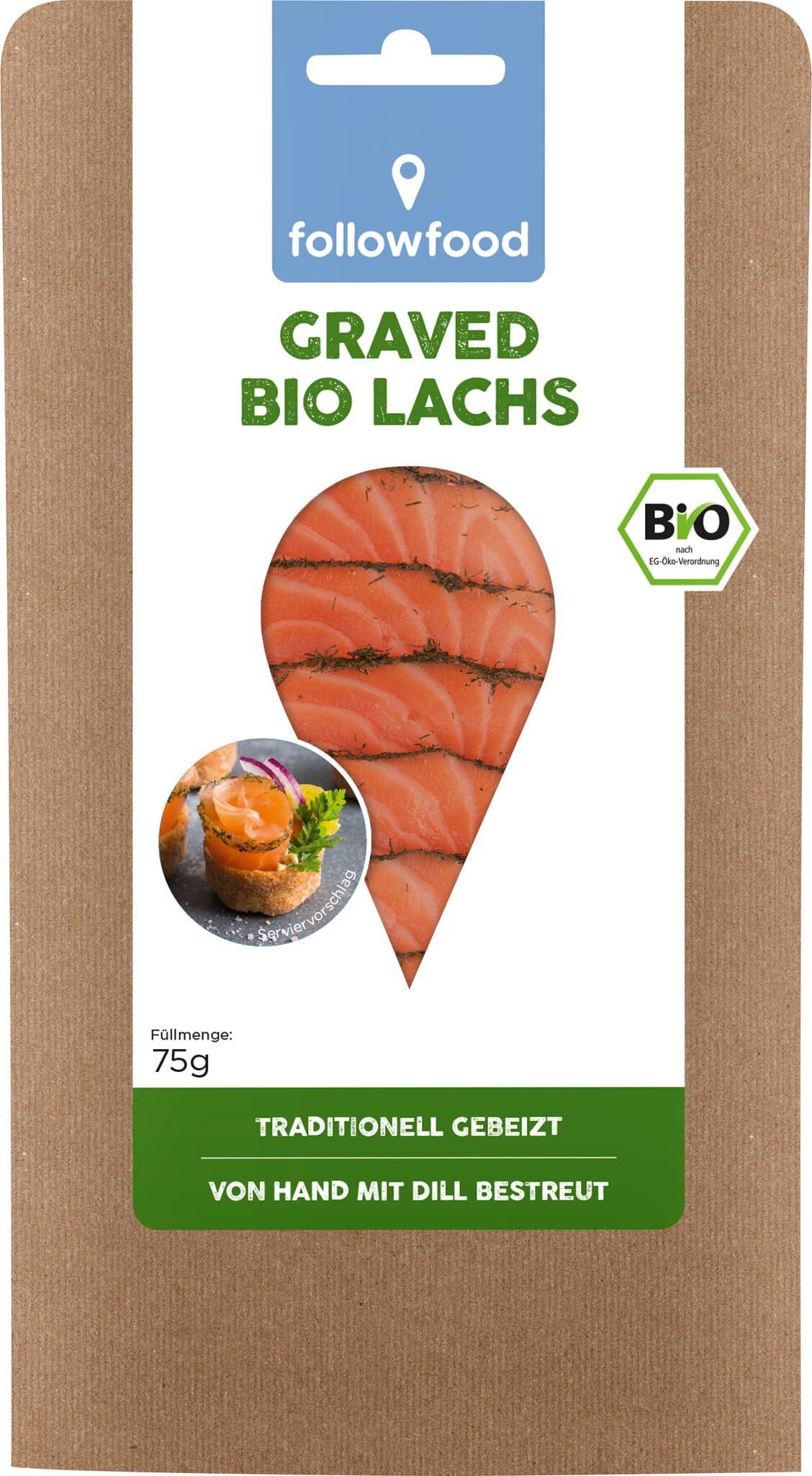 FollowFood Graved Lachs in Scheiben mit Dill