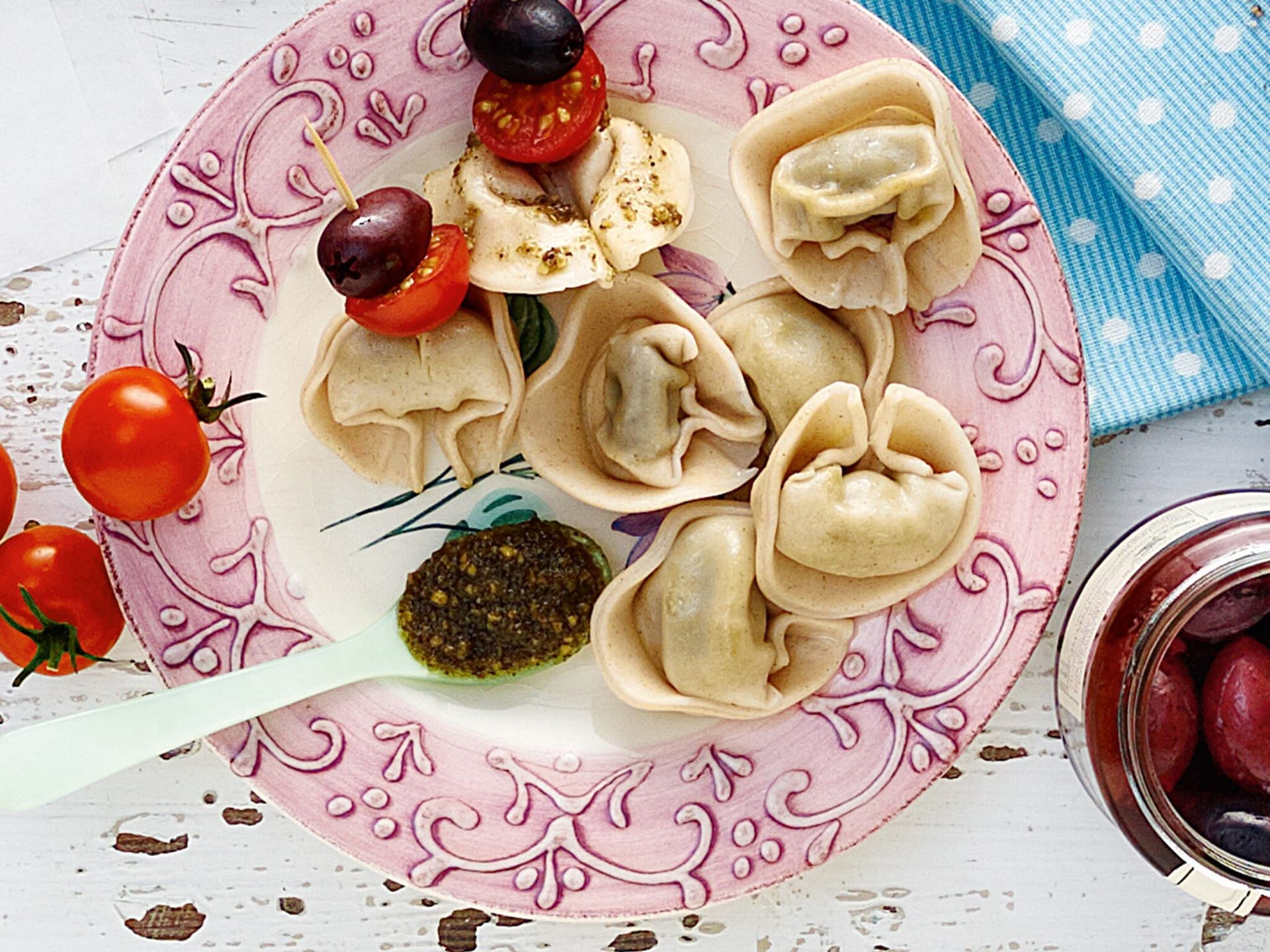 Tortelloni-Spieße