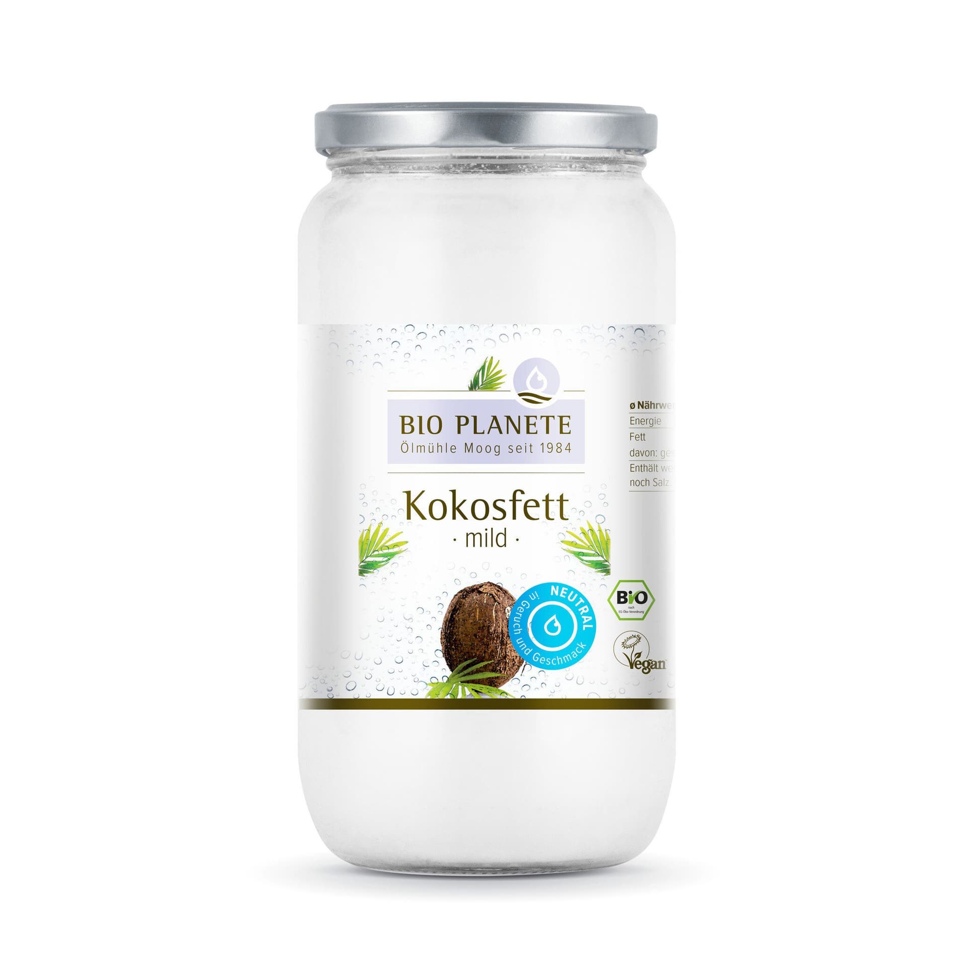 Bio Planete Kokosfett mild gedämpft