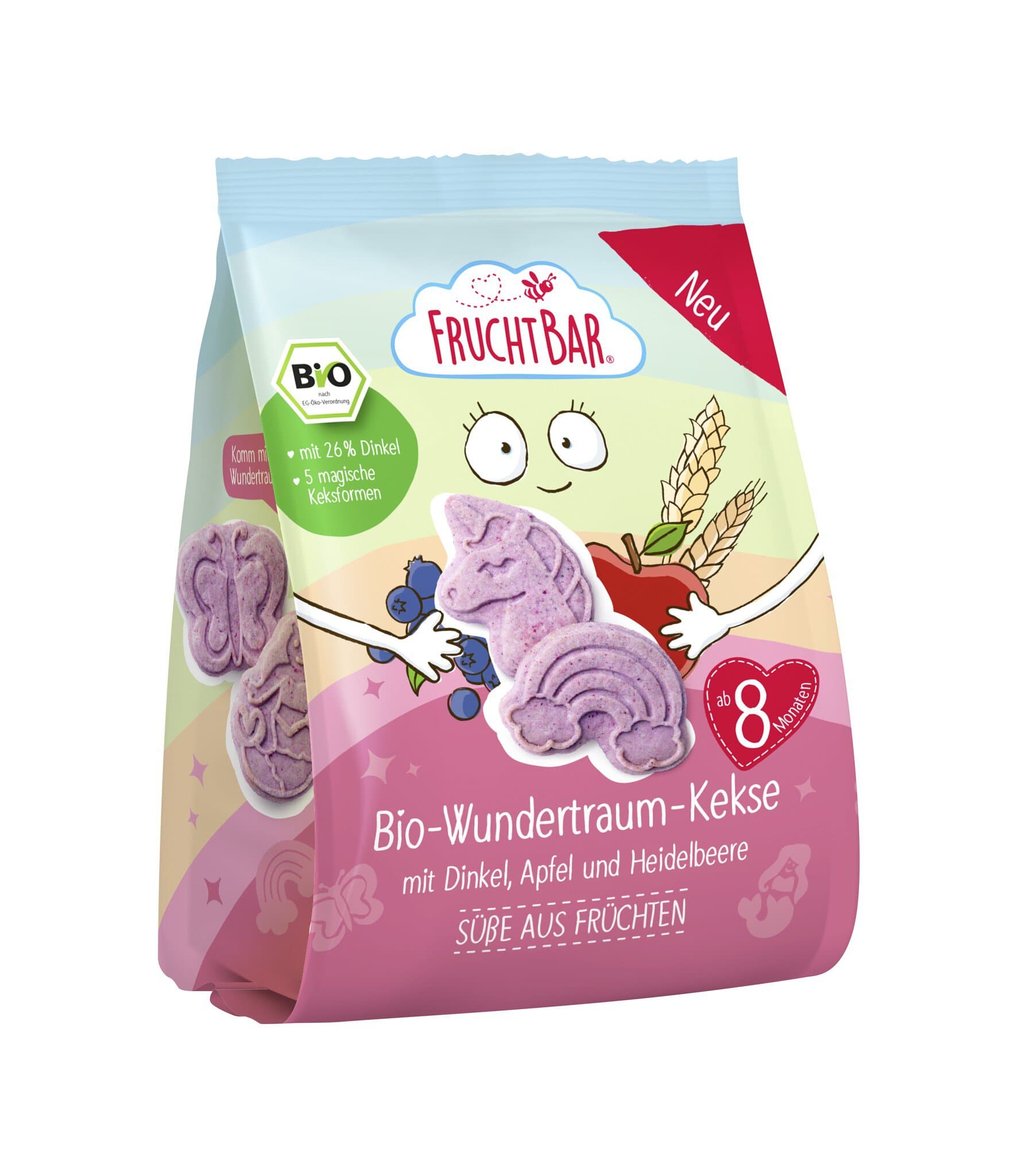 FRUCHTBAR Wundertraum-Kekse Dinkel Apfel Heidelbeere