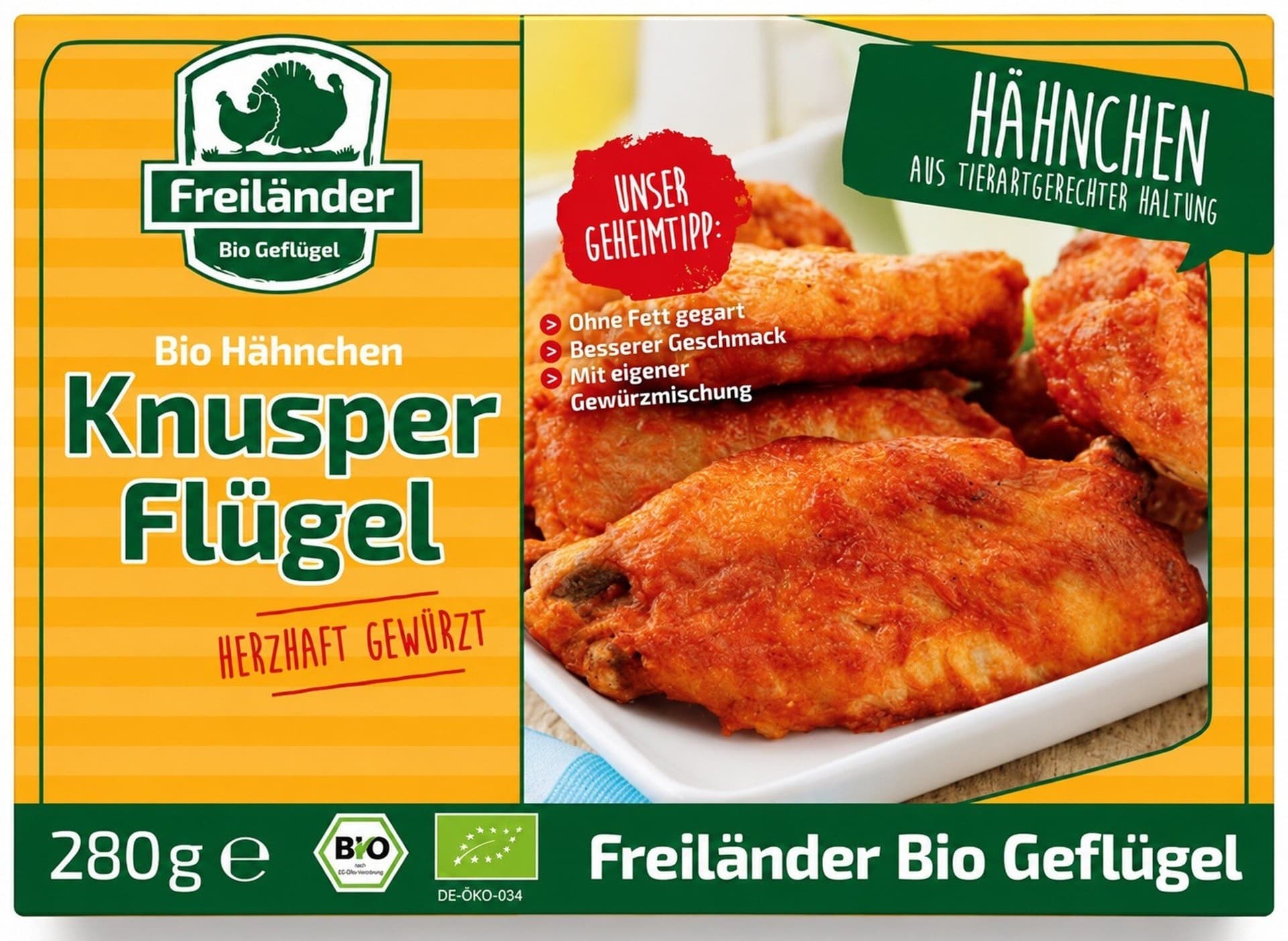 Freiländer Bio Geflügel Hähnchen Knusper Flügel (TK)