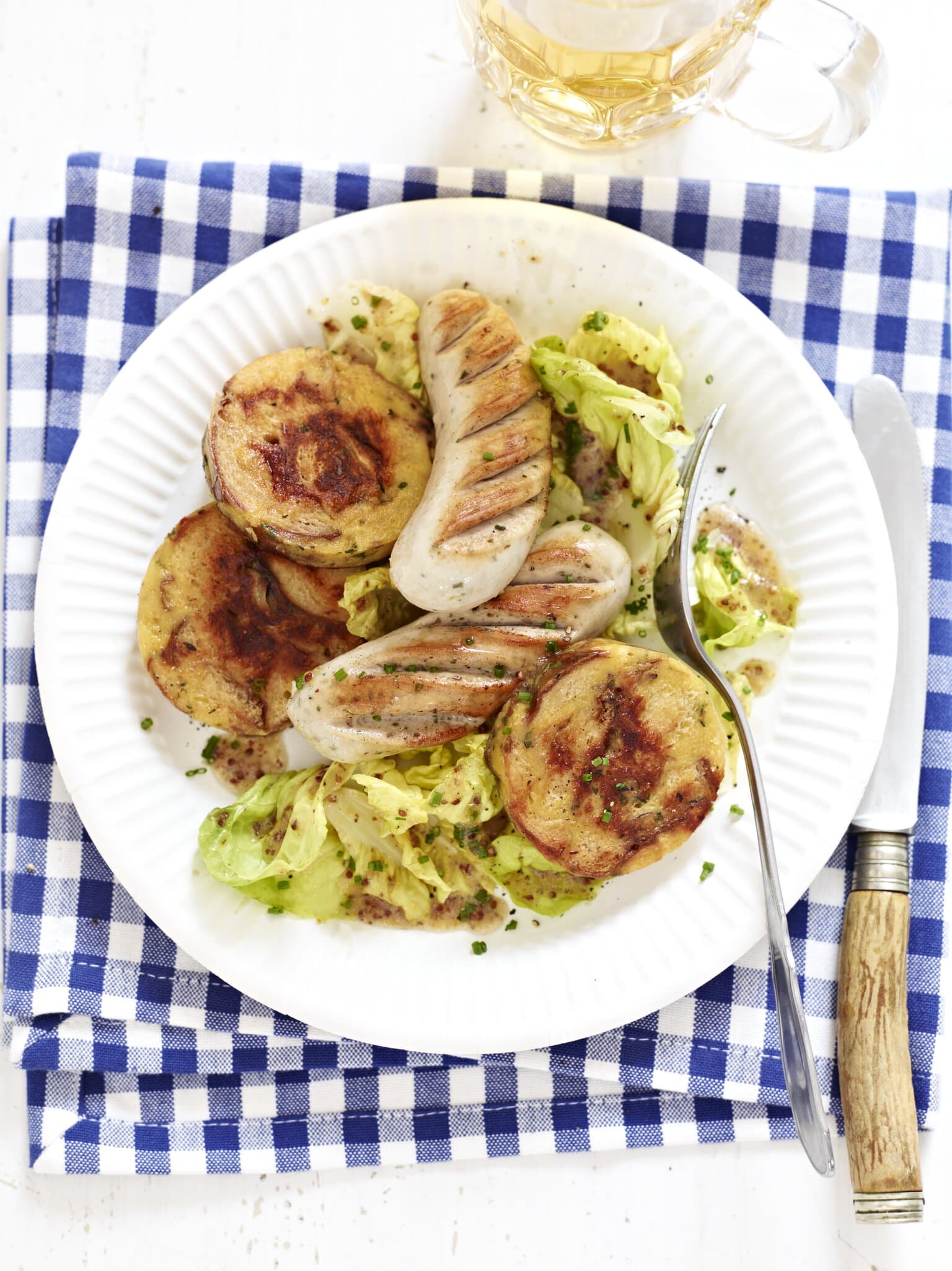 Weißwurst mit Laugen-Servietten-Knödeln