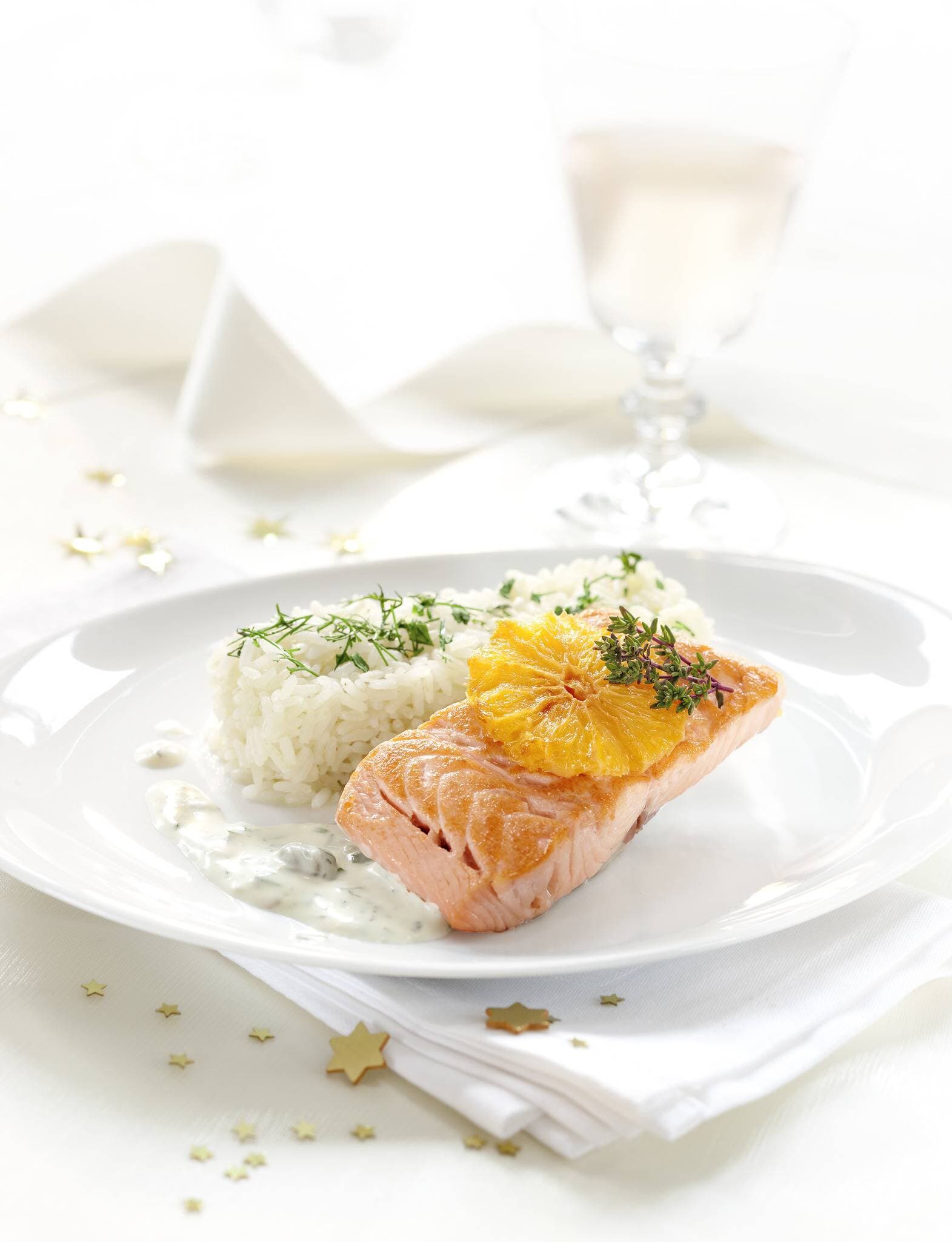 Lachs in Orangensauce