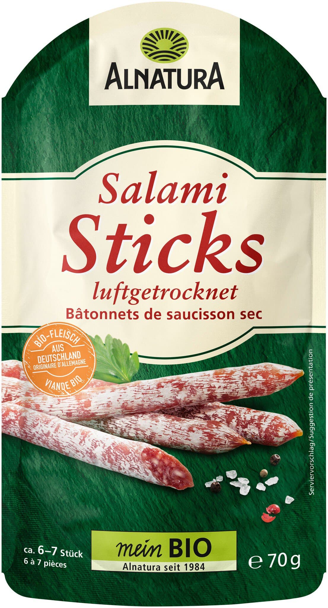 Alnatura Salami-Sticks luftgetrocknet