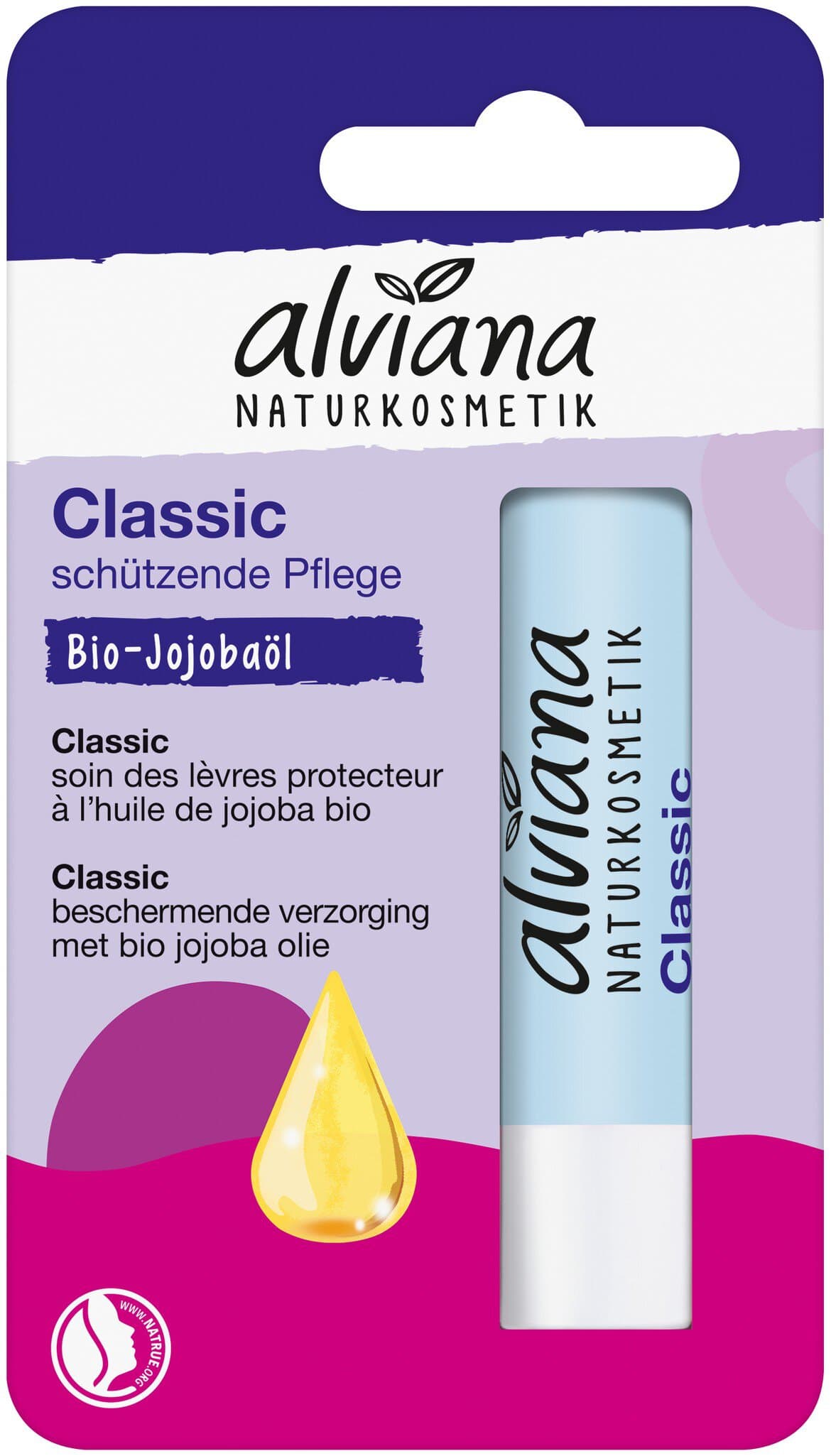 alviana Lippenpflegestift Classic mit Bio-Jojobaöl