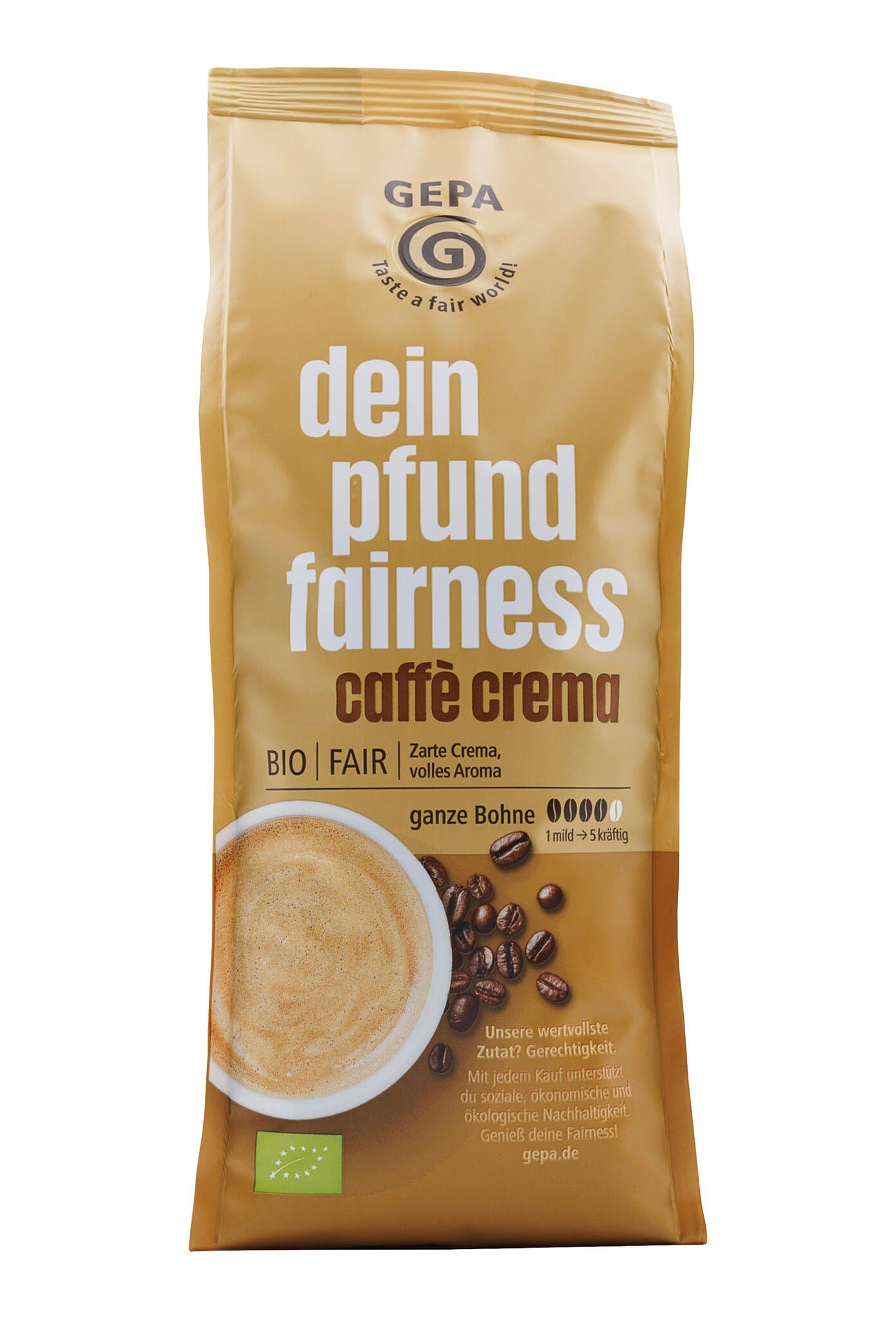 Gepa Faires Pfund Bio Caffè Crema ganze Bohne