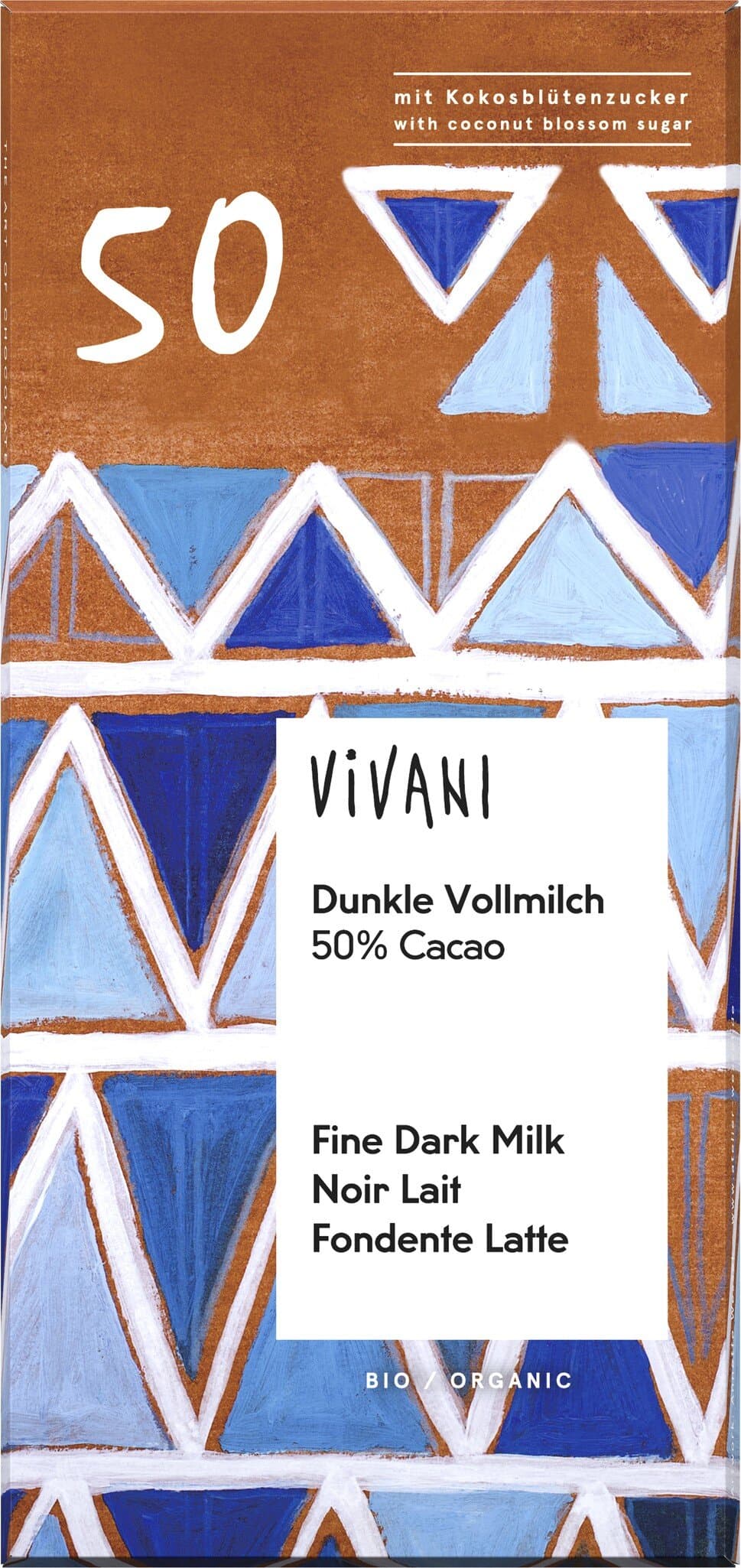 Vivani Dunkle Vollmilch 50% mit Kokosblütenzucker