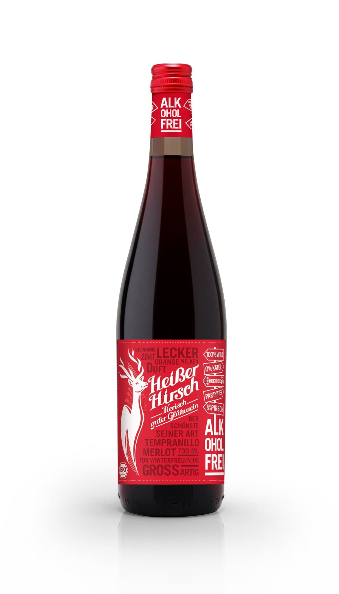Heisser Hirsch Glühwein alkoholfrei Rot
