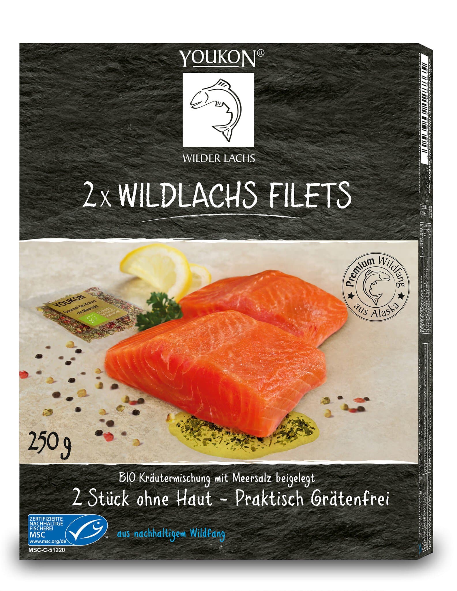 Youkon Wildlachsfilet ohne Haut (TK)