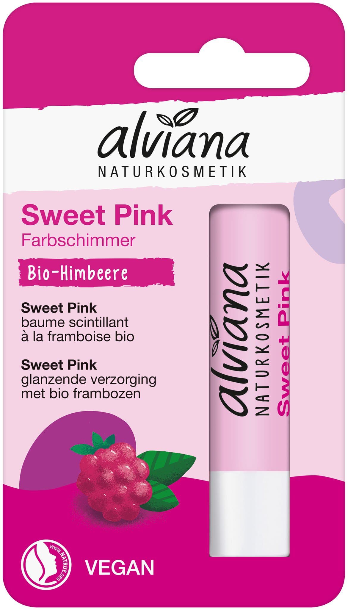 alviana Lippenpflegestift Sweet Pink mit Bio-Himbeere