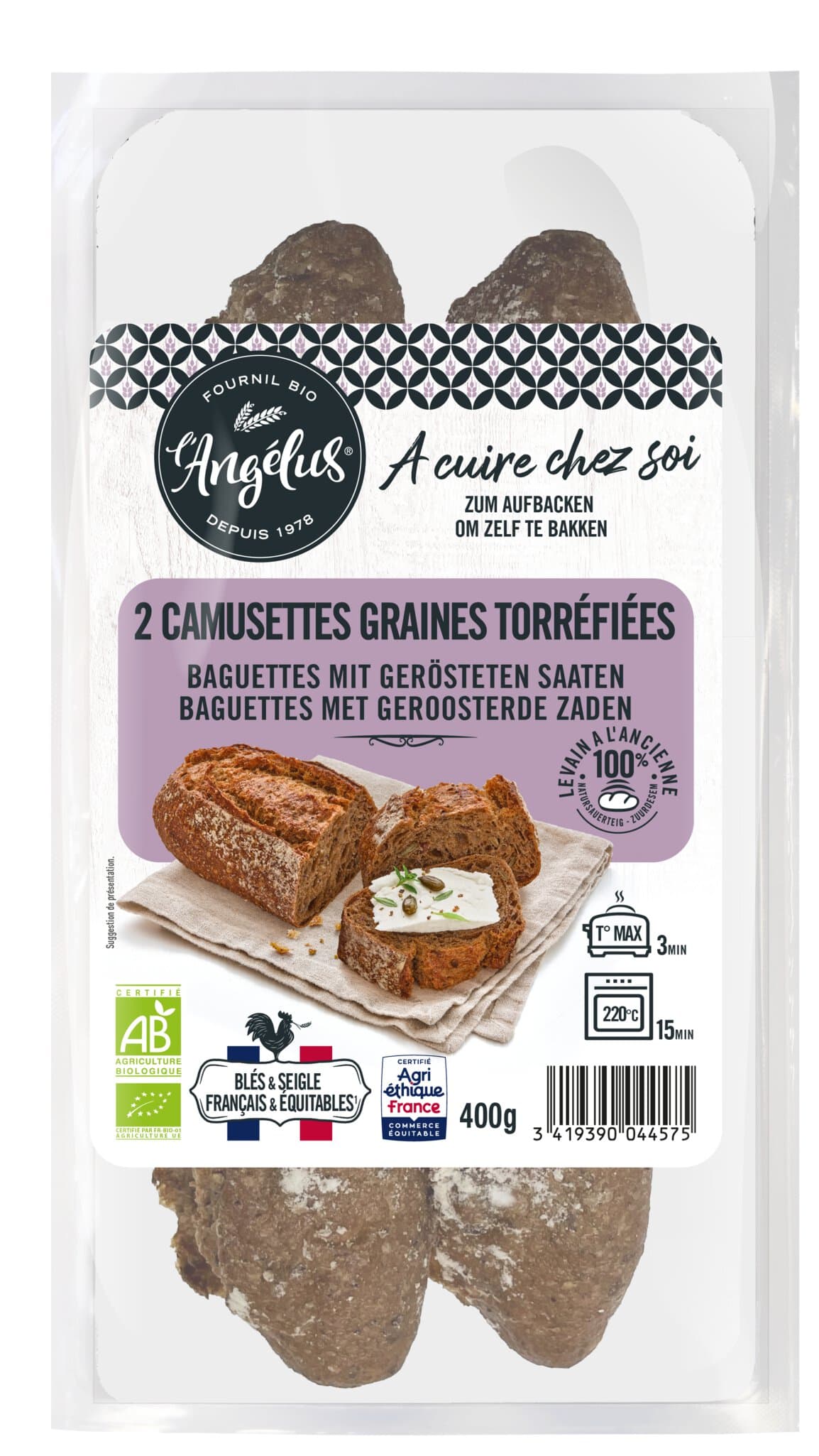 L'Angélus Baguette mit Saaten