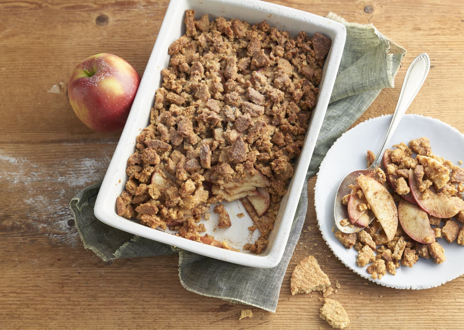 Blitz Apfel-Crumble mit Cookies