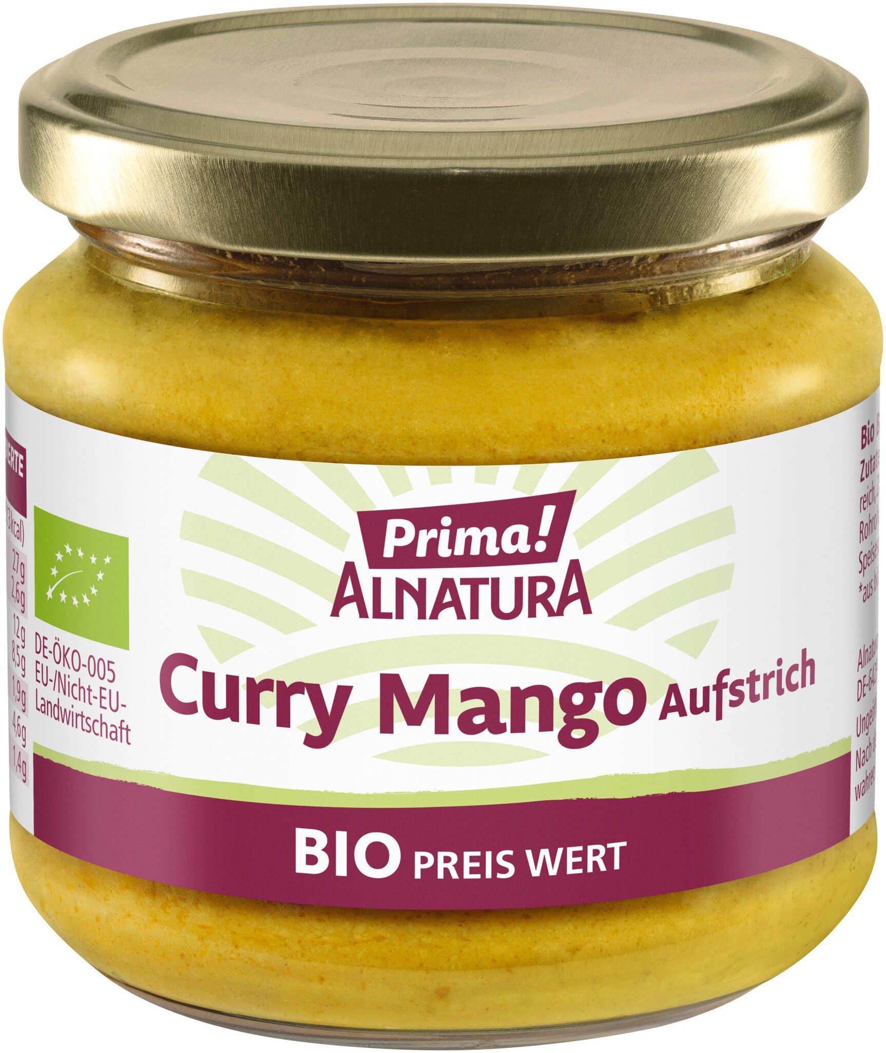 Prima! Alnatura Curry-Mango-Aufstrich