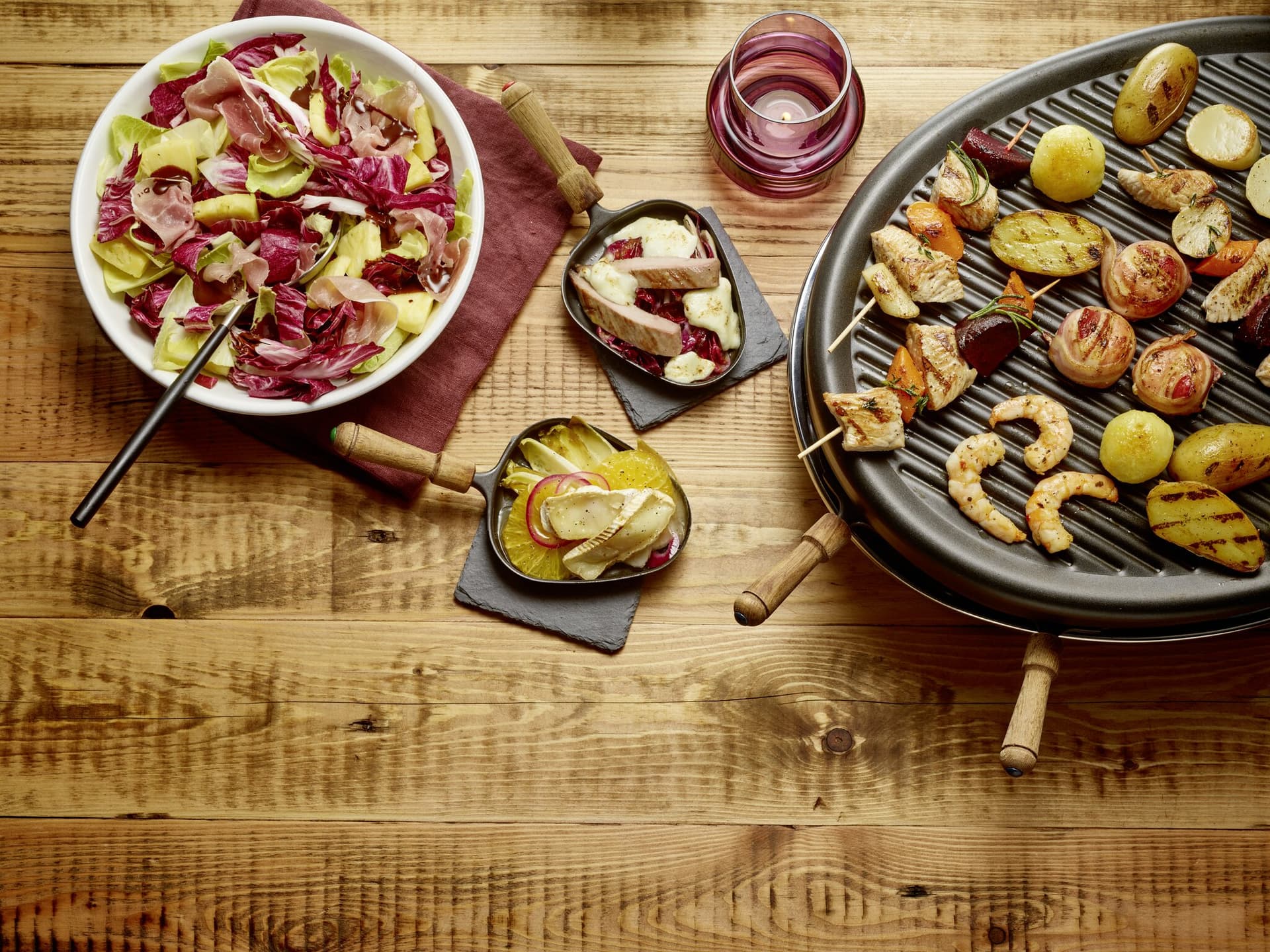 Chicorée mit Orange und Ziegencamembert aus dem Raclette-Grill