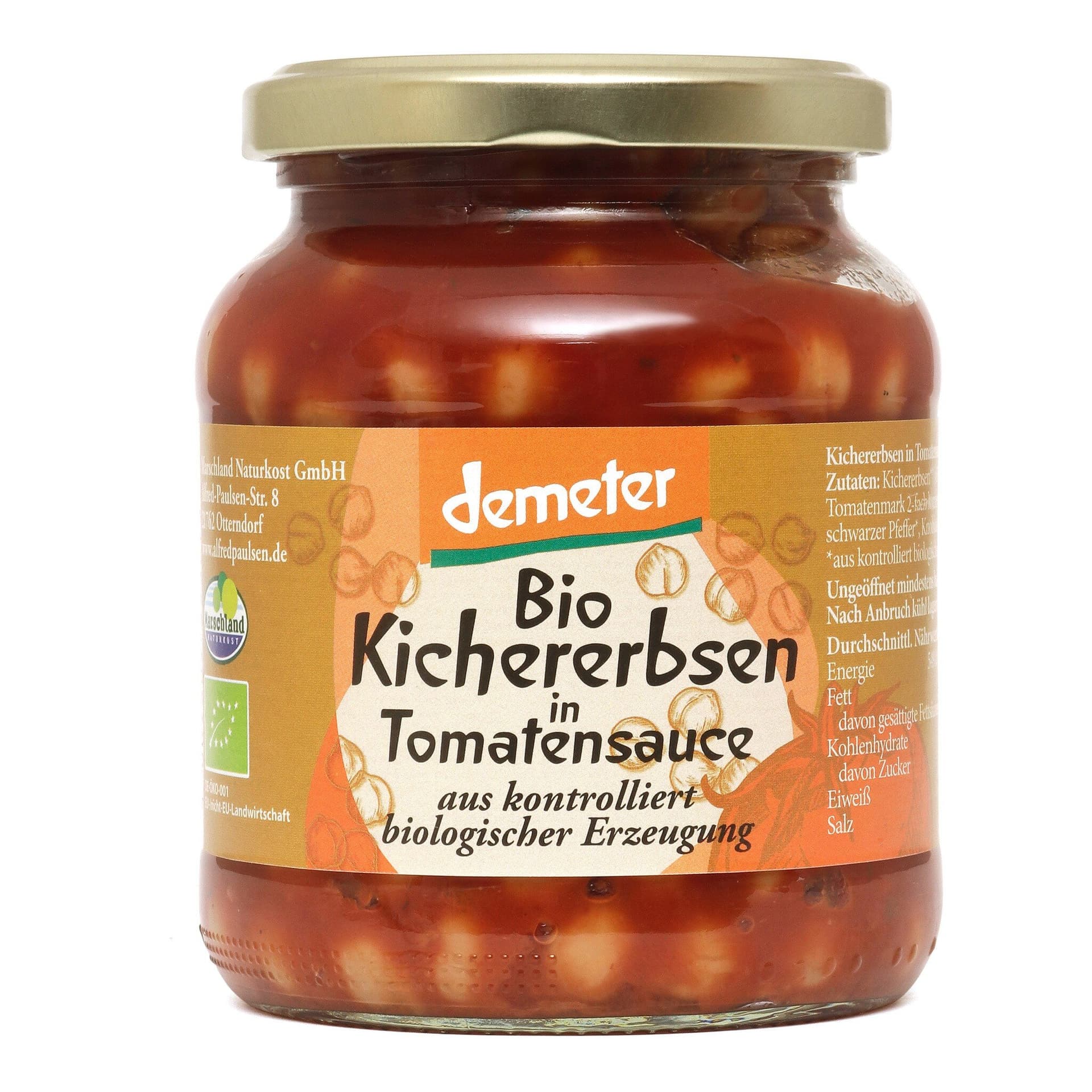Marschland Naturkost Kichererbsen in Tomatensauce demeter