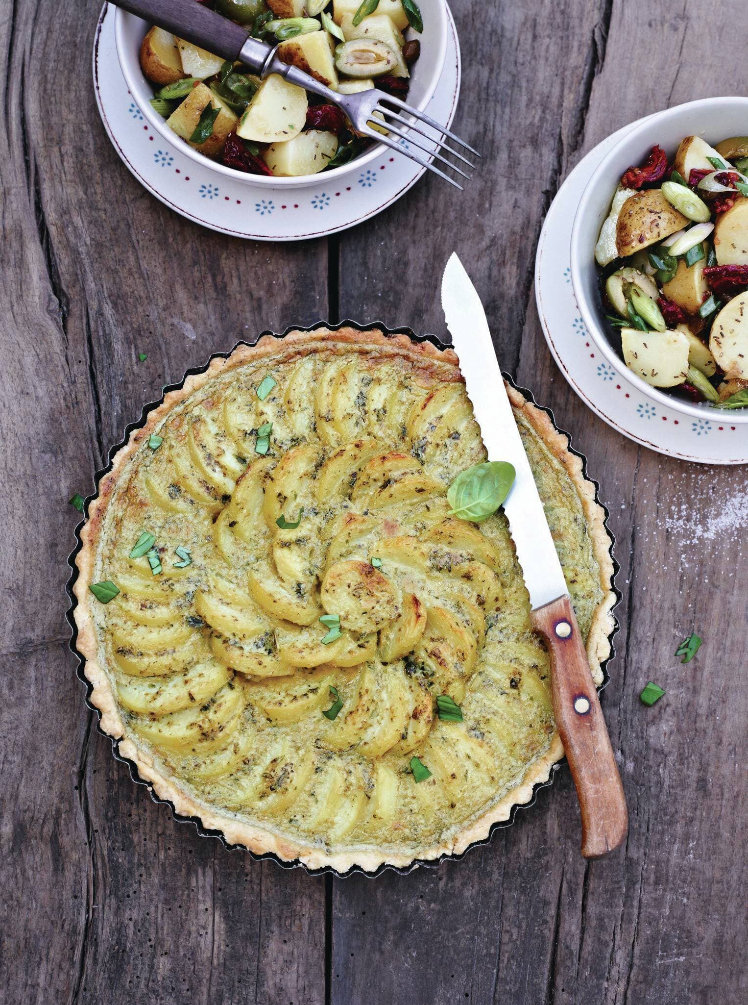 Kartoffeltarte mit Pesto