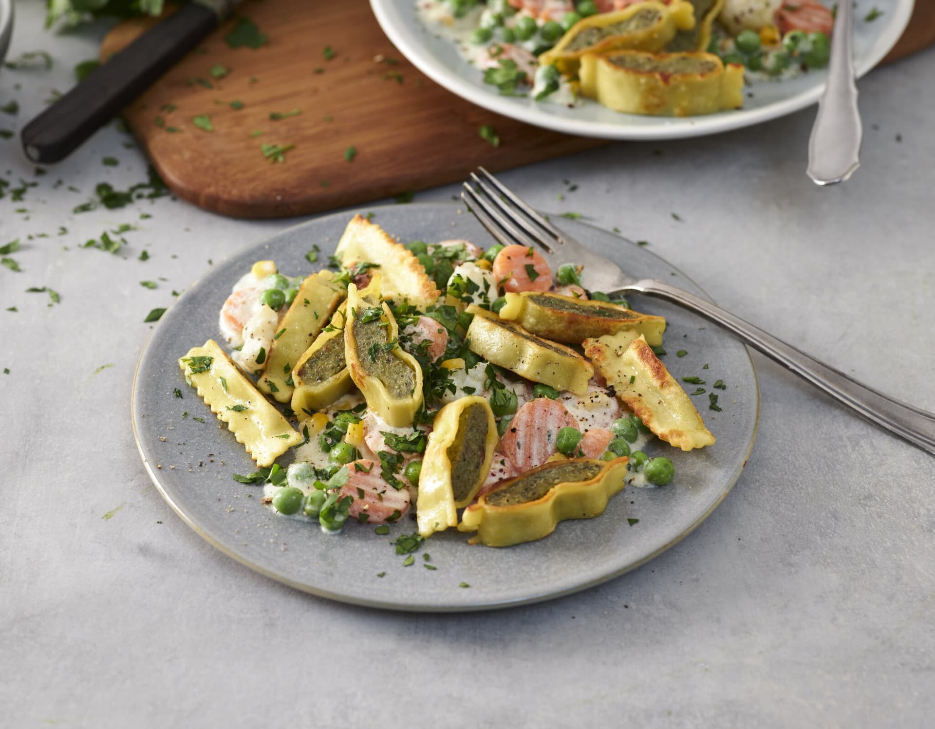 Gebratene Maultaschen mit Gemüse