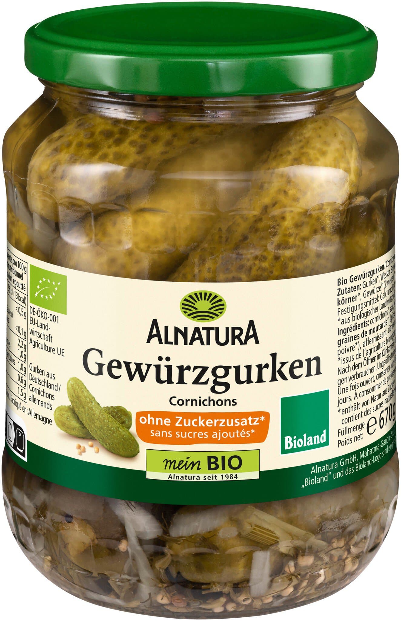 Alnatura Gewürzgurken ohne Zuckerzusatz