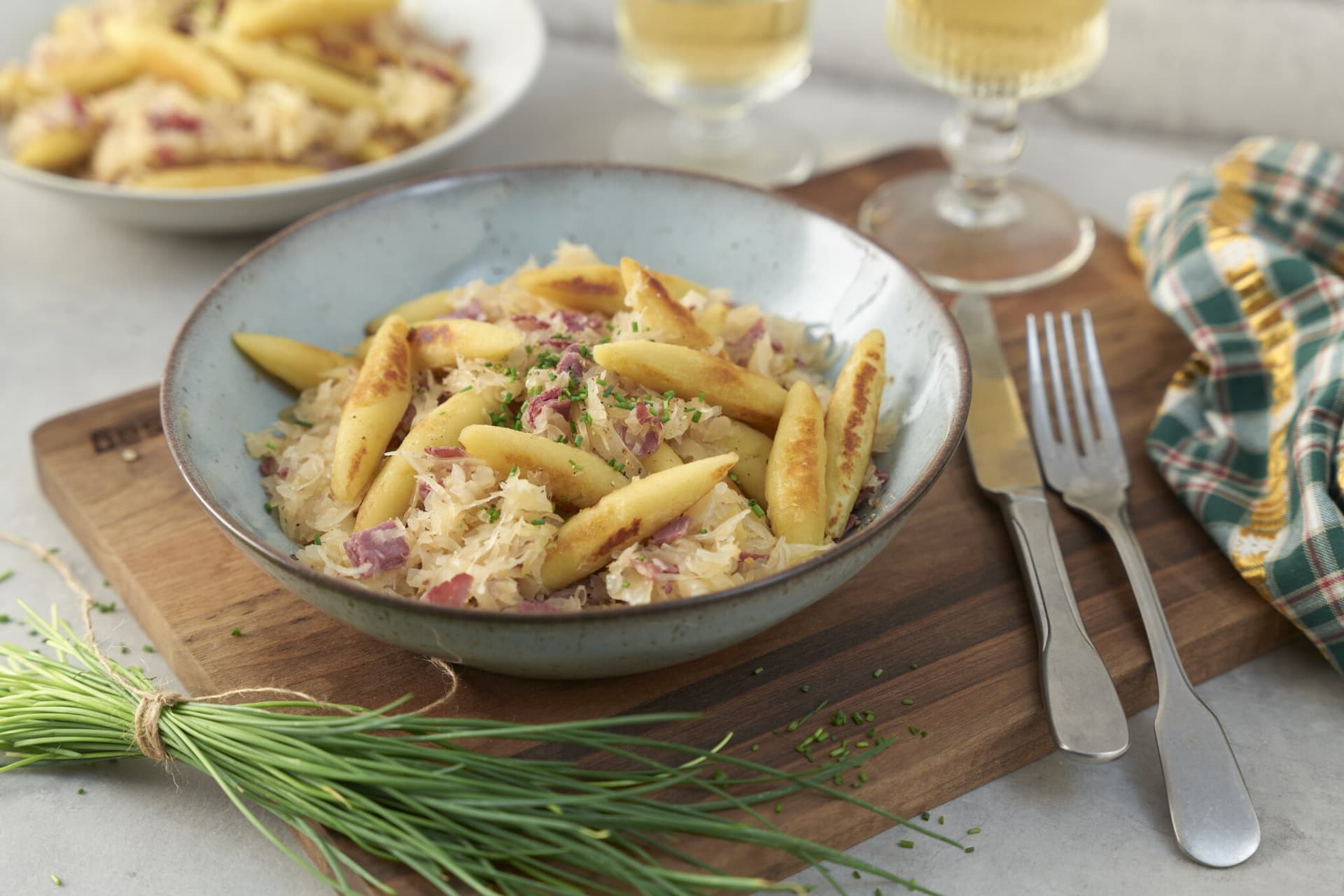 Schnelle Schupfnudeln mit Sauerkraut