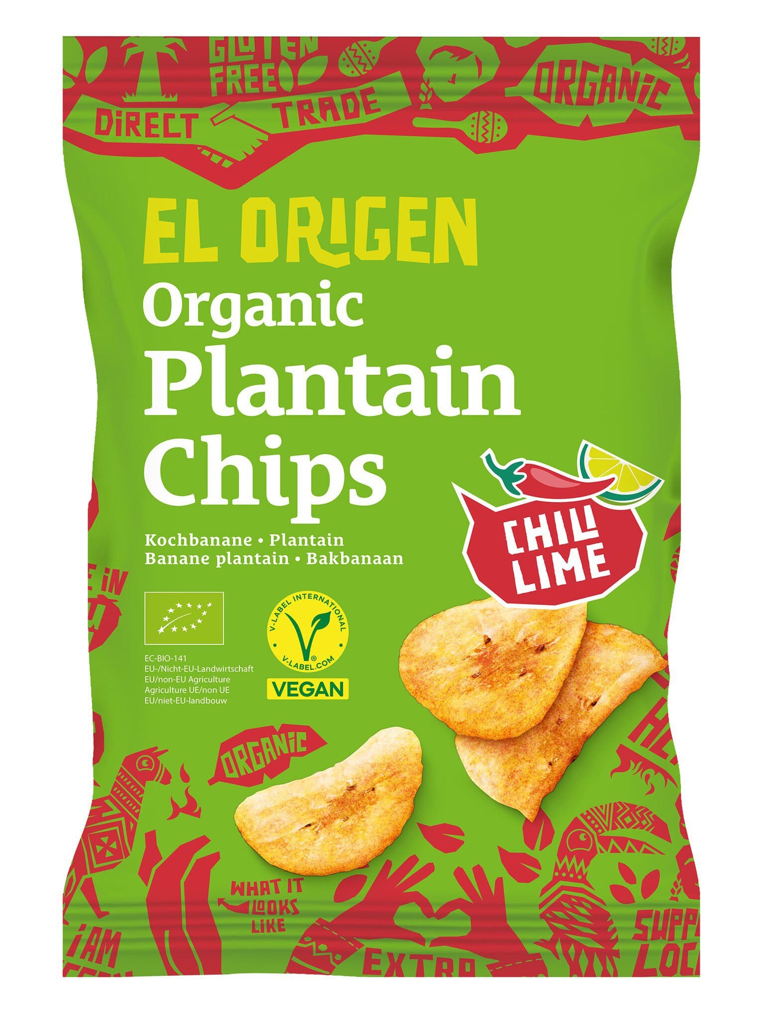 el origen food Kochbananen Chips Chili and Lime