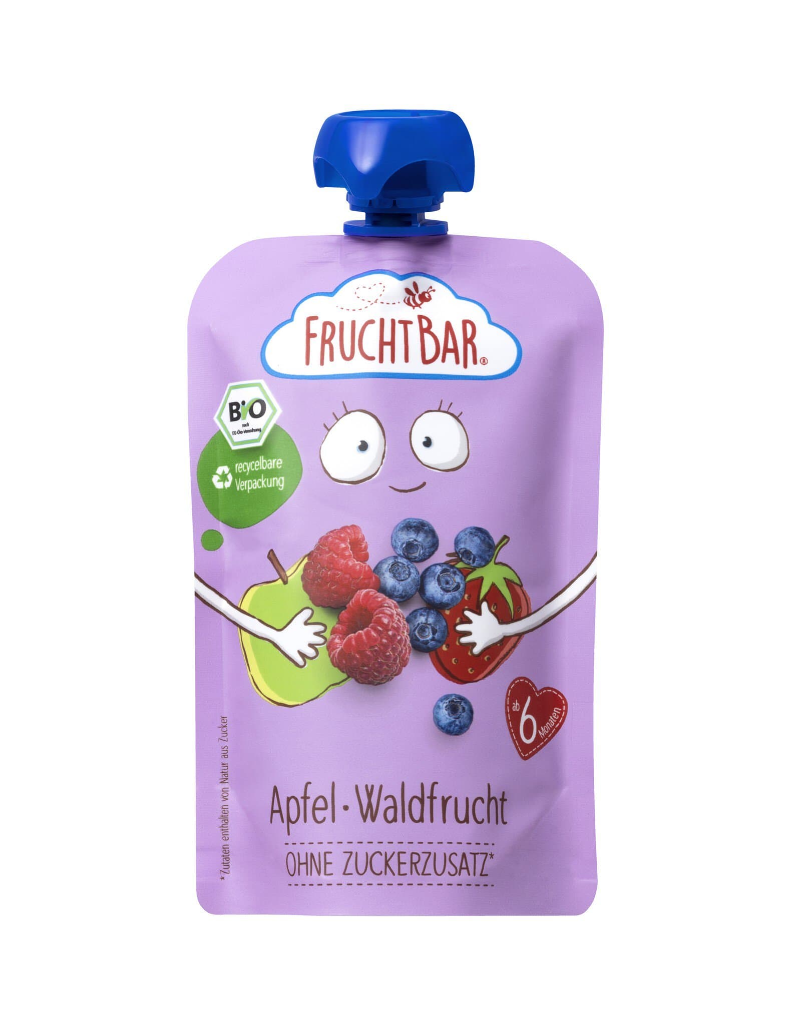 FRUCHTBAR Fruchtpüree Apfel Waldfrucht