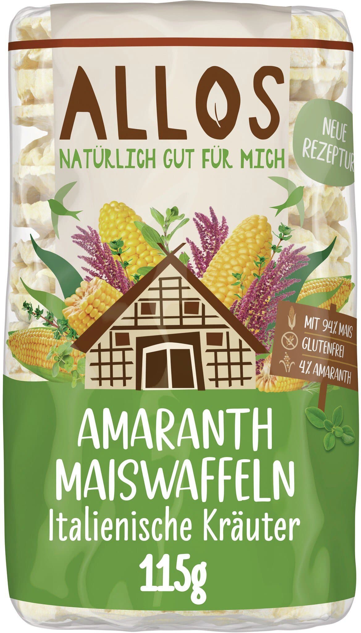 Allos Amaranth Maiswaffeln italienische Kräuter
