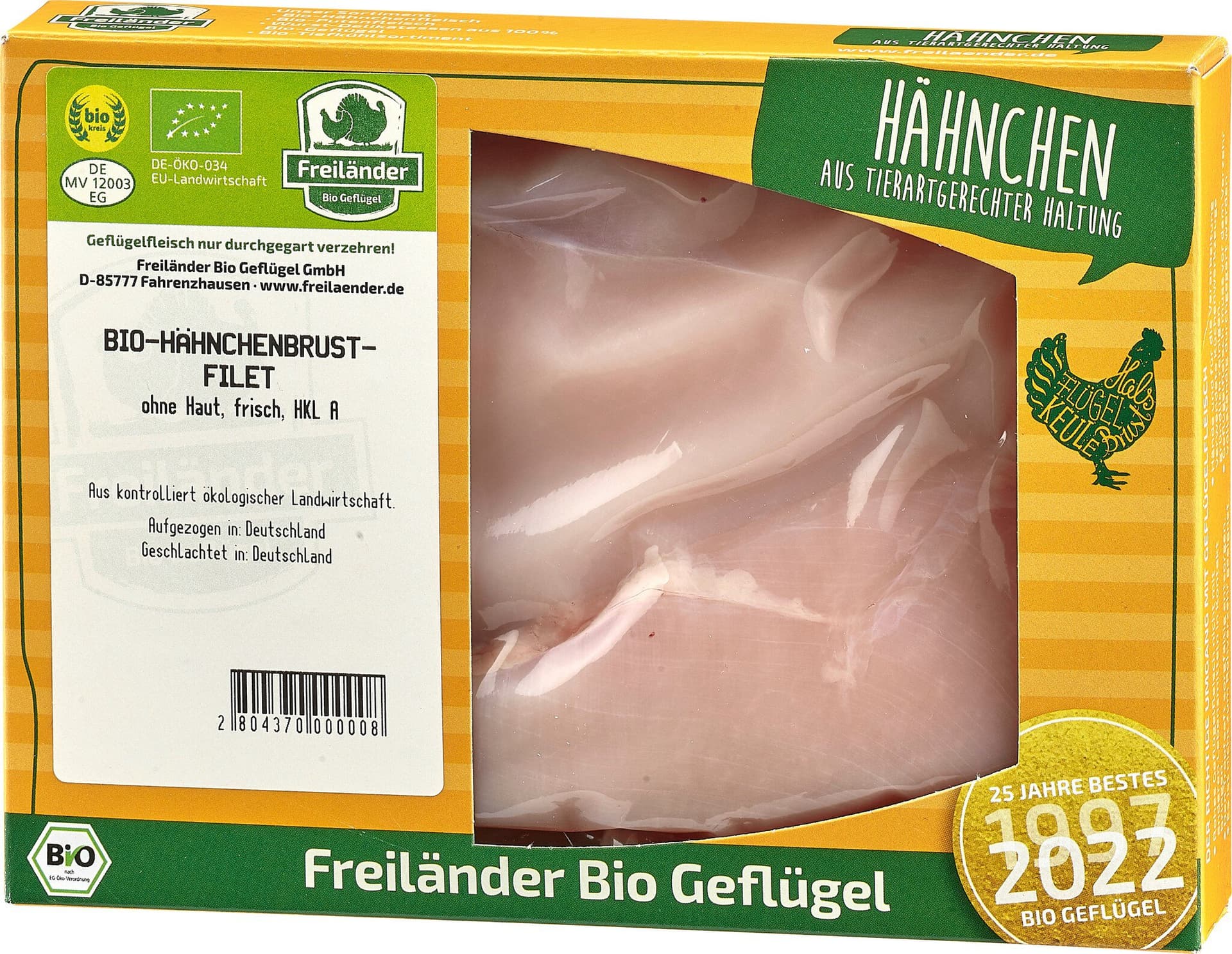 Freiländer Bio Geflügel Hähnchen Brustfilet