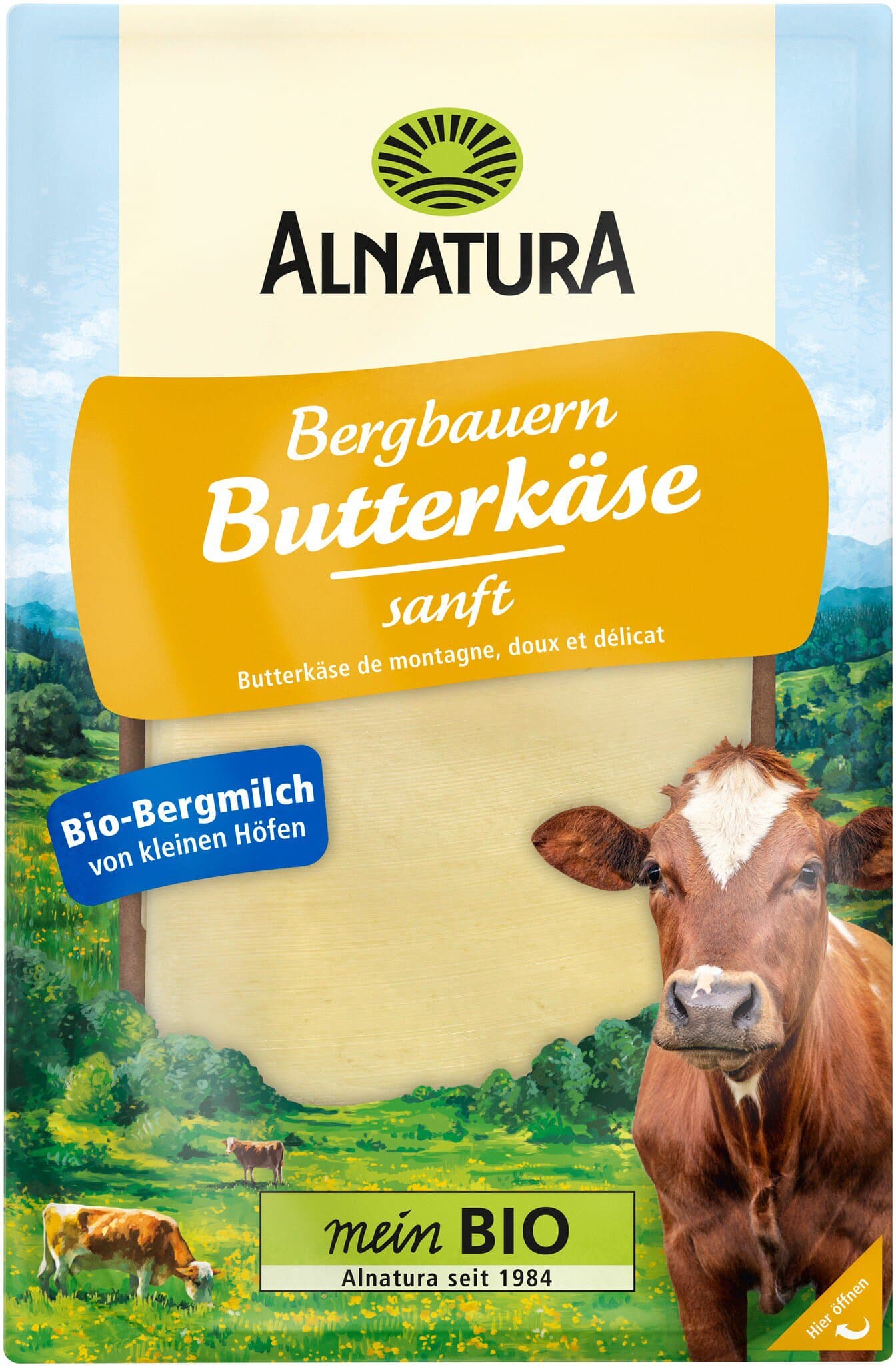 Alnatura Bergbauern-Butterkäse in Scheiben