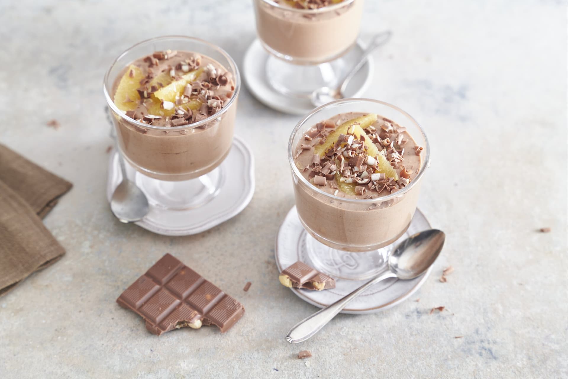 Haselnussmousse mit Orangen
