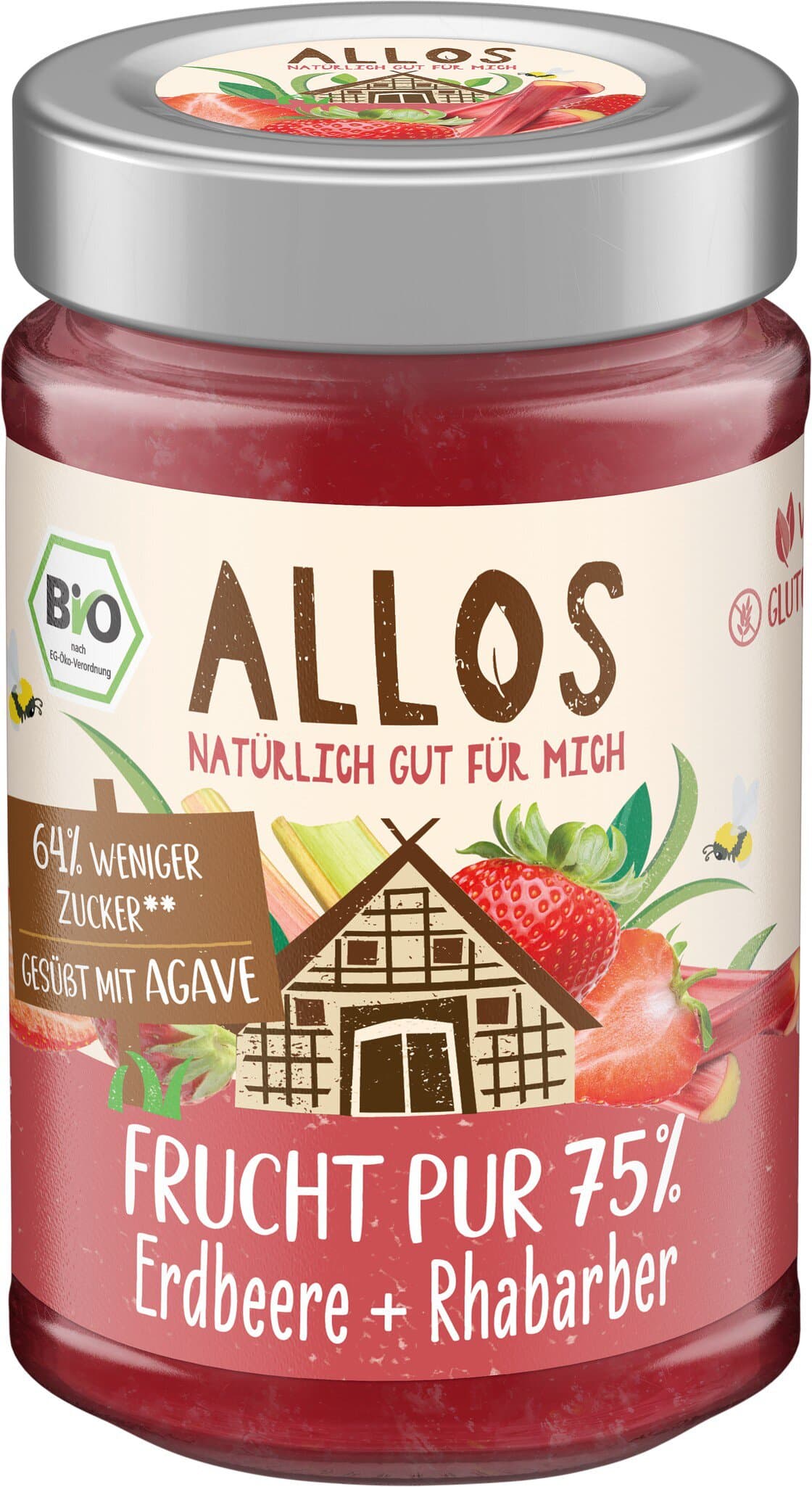 Allos Frucht Pur Erdbeere-Rhabarber