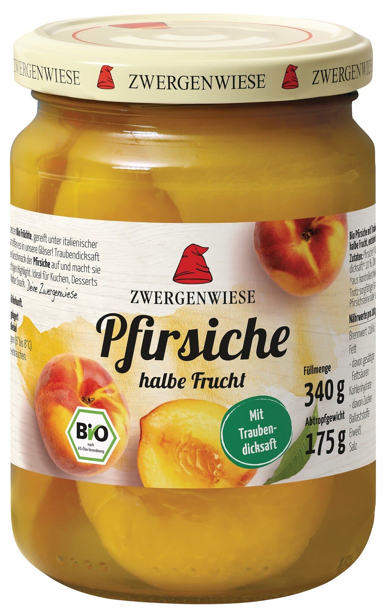 Zwergenwiese Pfirsiche halbe Frucht