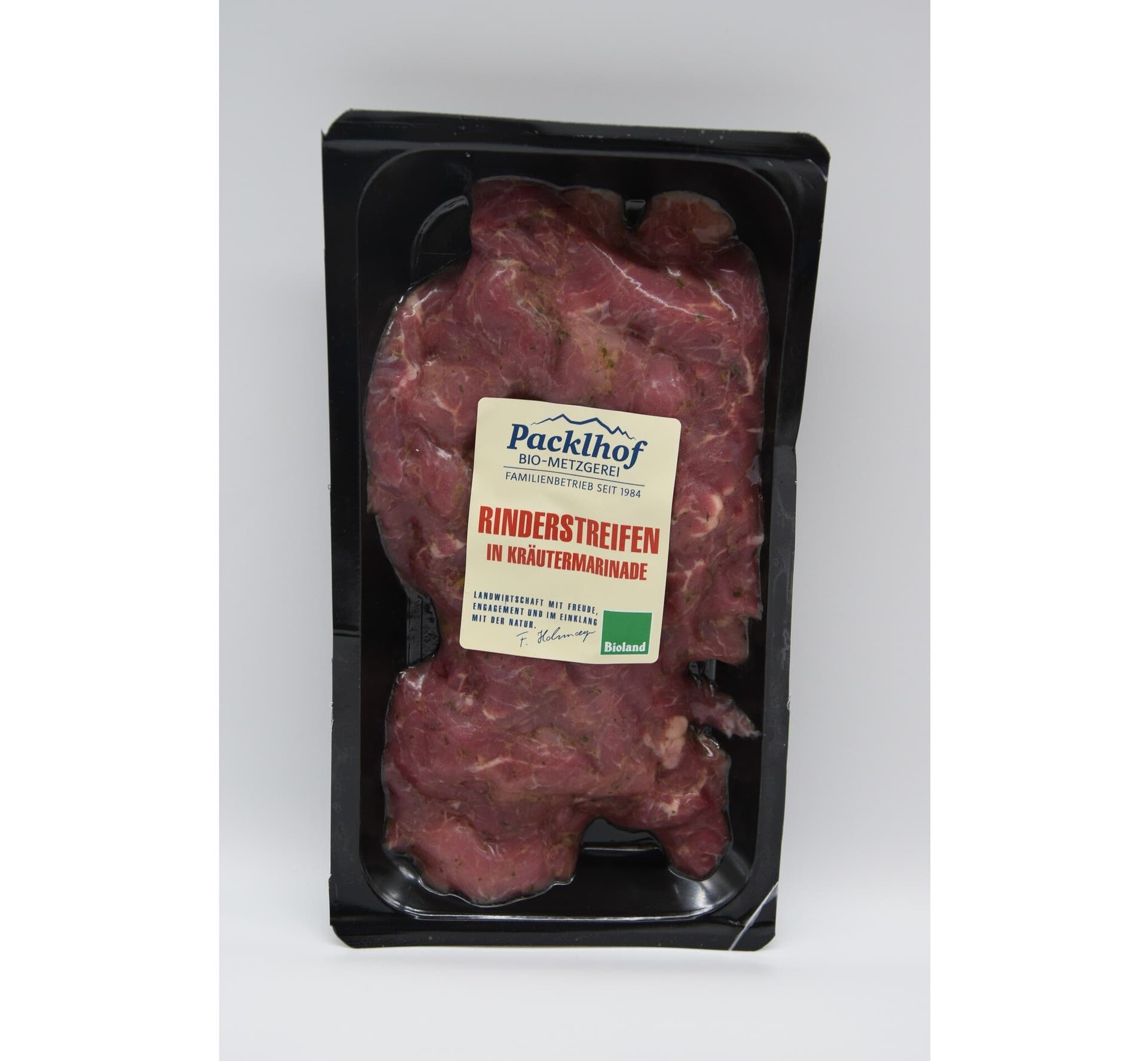 Packlhof Rinderstreifen Kräuter Knoblauch